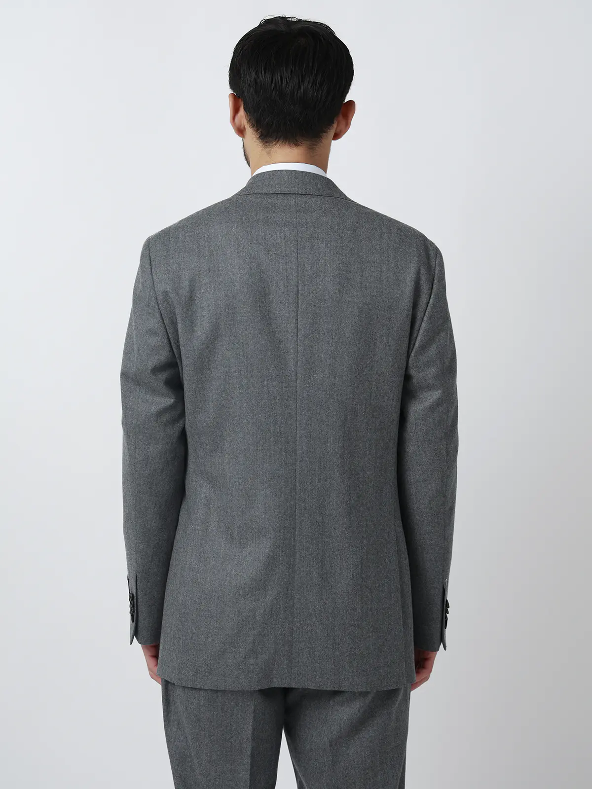 スーツ／3つボタン／CANONICO／SUPER120's FLANNEL／無地／TR27 グレー 体型（DROP):普通　6DROP(A体),身長:165cm