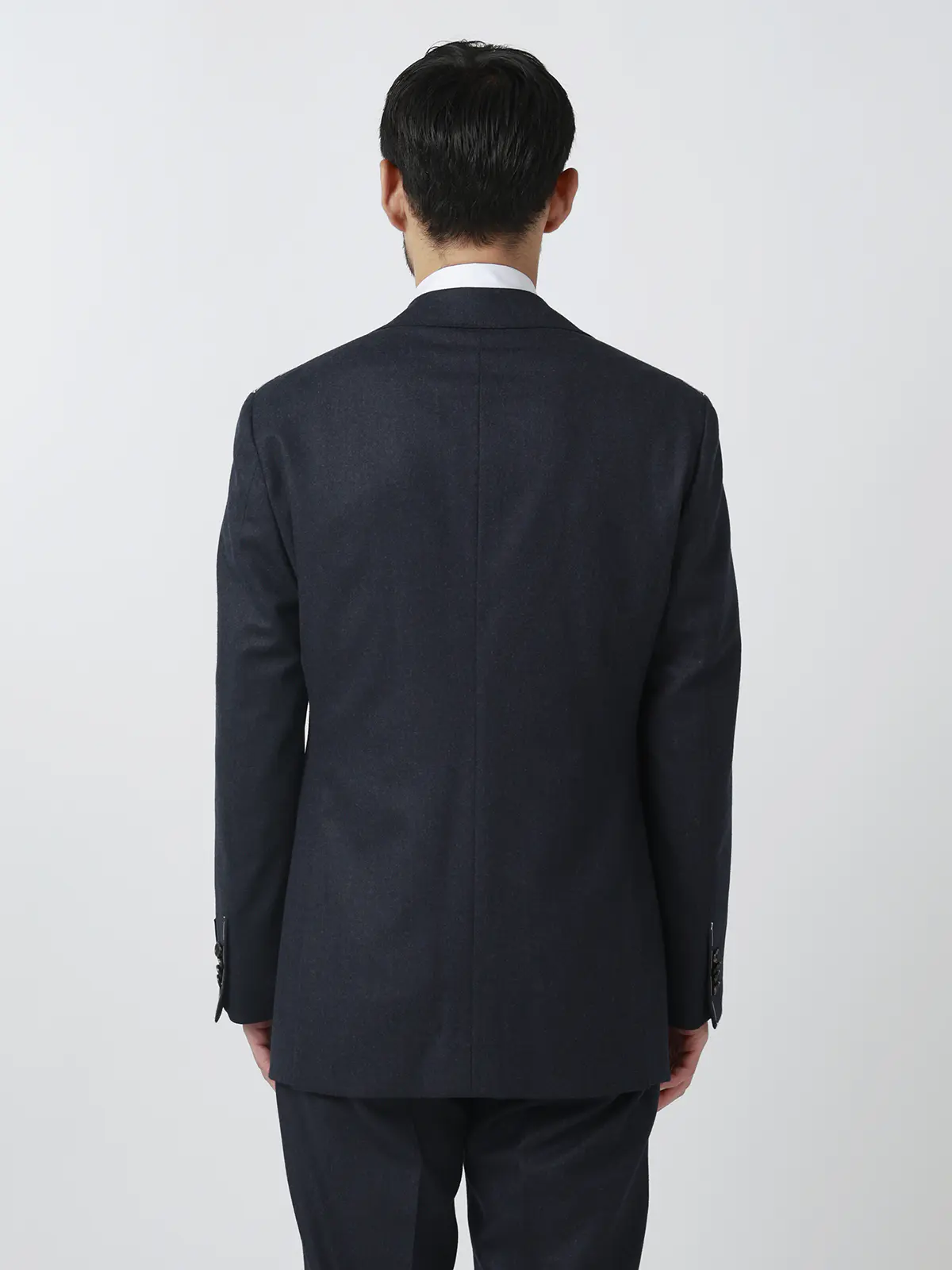 スーツ／3つボタン／CANONICO／SUPER120's FLANNEL／無地／TR27 ネイビー 体型（DROP):スリム　8DROP(YA体),身長:170cm