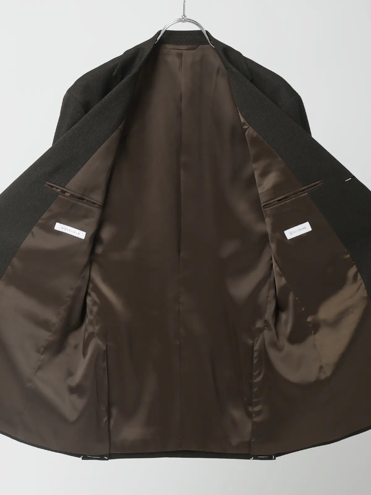 "超"伸びる最高スーツ/ウォッシャブル/ストレッチ/3つボタン/無地/TR27 ブラウン 体型(DROP):スリム 8DROP(YA体),身長:165cm