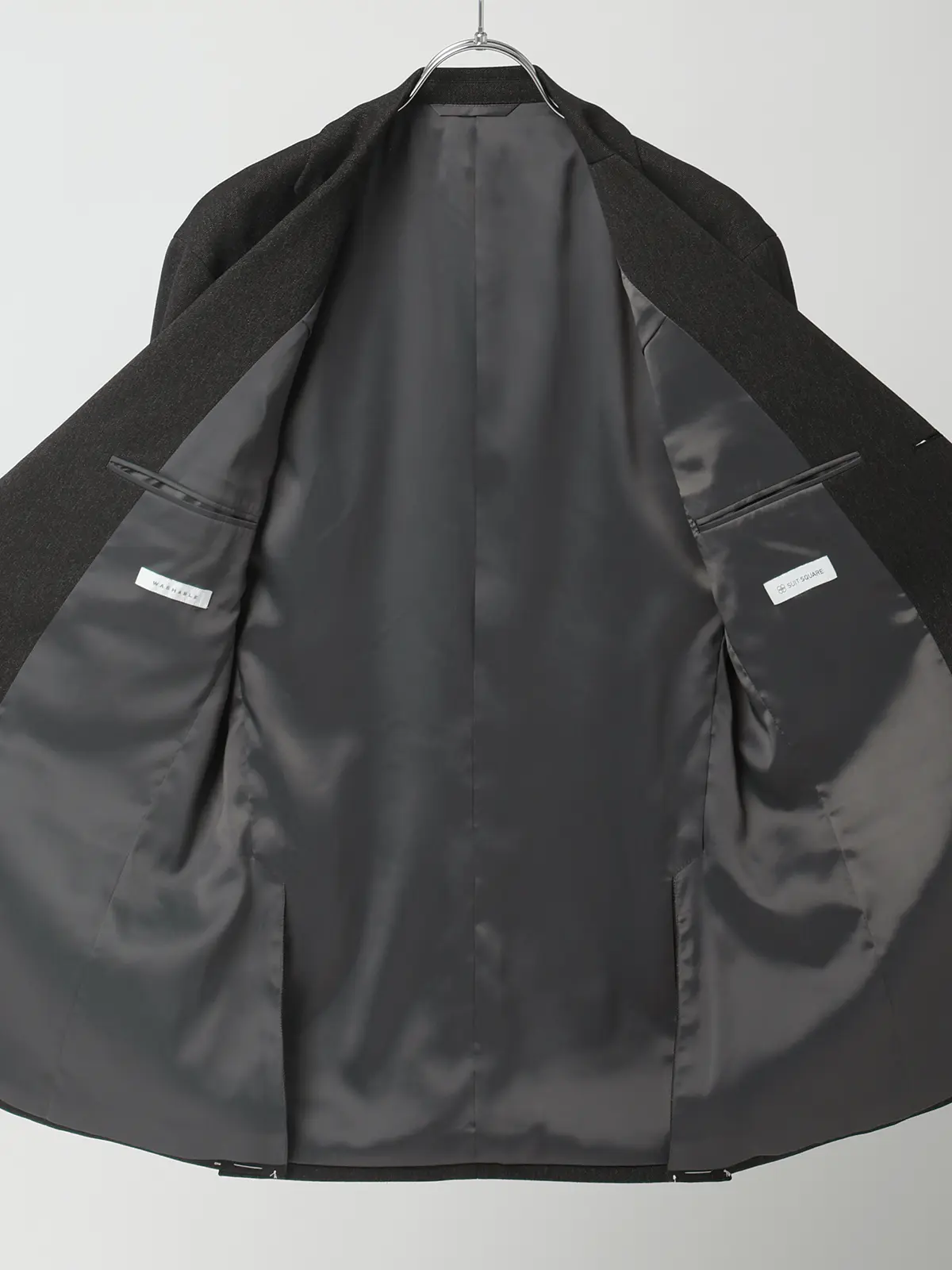 "超"伸びる最高スーツ/ウォッシャブル/ストレッチ/3つボタン/無地/TR27 チャコール 体型(DROP):スリム 8DROP(YA体),身長:165cm