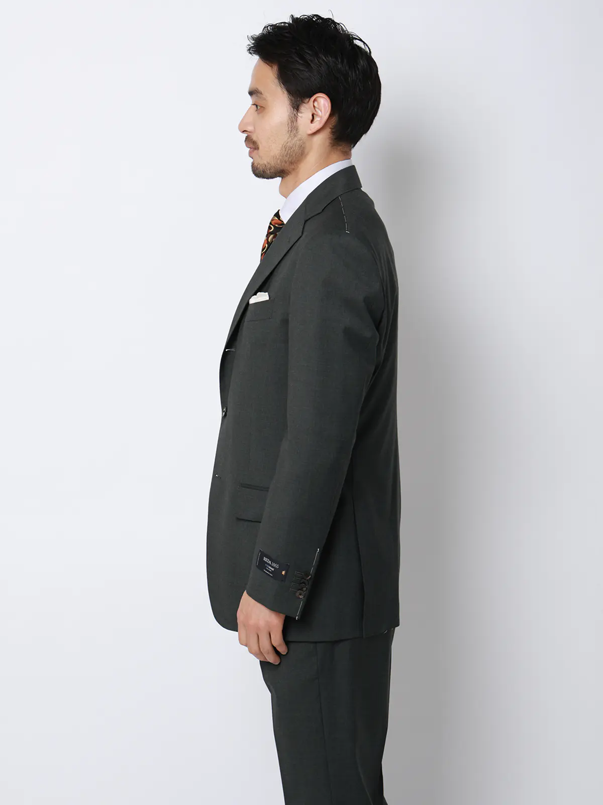 スーツ／3つボタン／REDA／ICE SENSE／無地／TR27 グリーン 体型（DROP):スリム　8DROP(YA体),身長:165cm