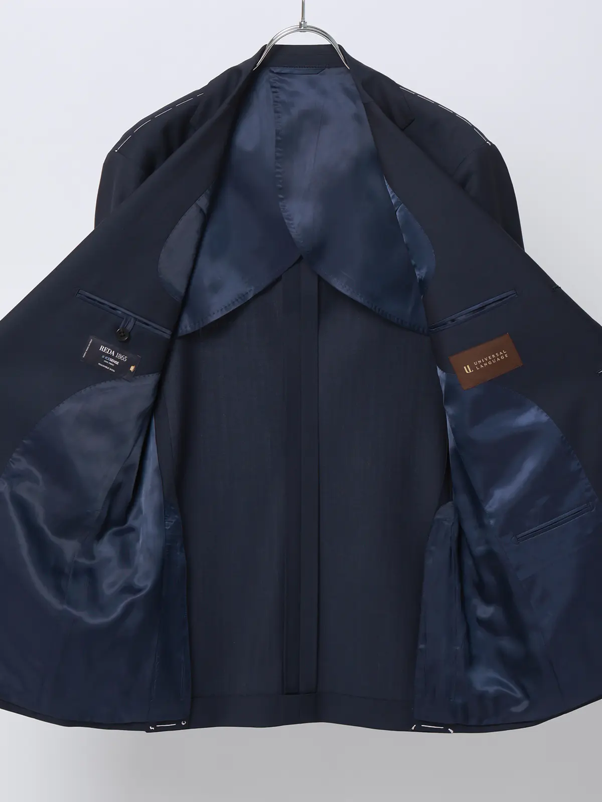 スーツ／3つボタン／REDA／ICE SENSE／無地／TR27 ネイビー 体型（DROP):普通　6DROP(A体),身長:165cm