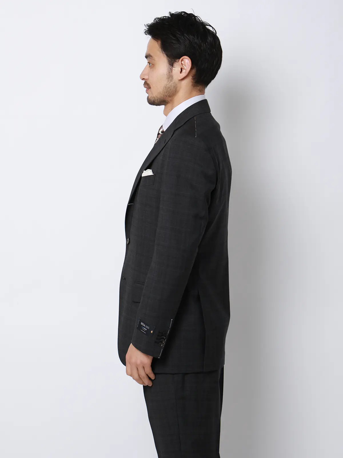 スーツ／3つボタン／REDA／ICE SENSE／グレンチェック／TR27 グレー 体型（DROP):普通　6DROP(A体),身長:165cm