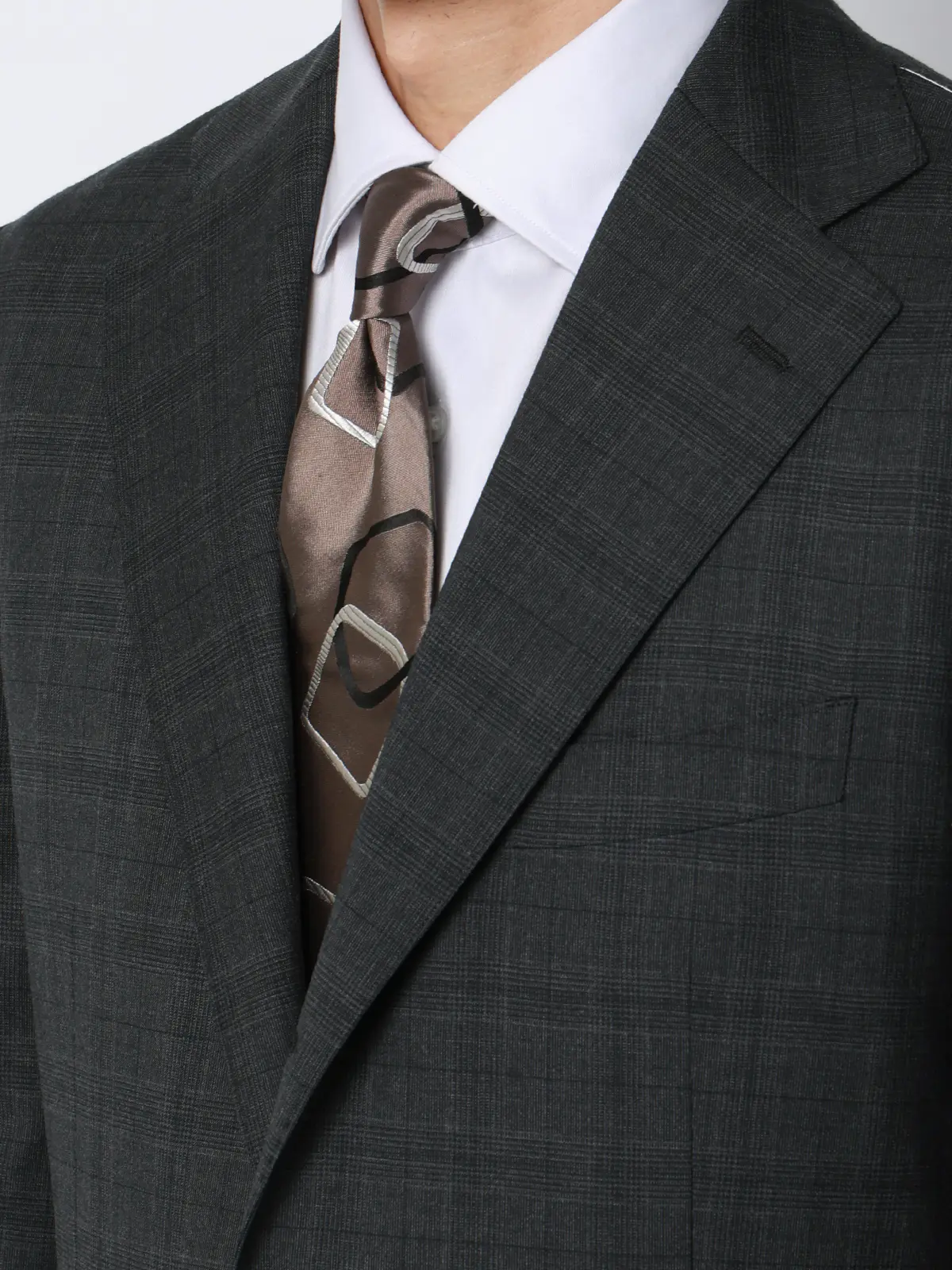 スーツ／3つボタン／REDA／ICE SENSE／グレンチェック／TR27 グレー 体型（DROP):普通　6DROP(A体),身長:165cm