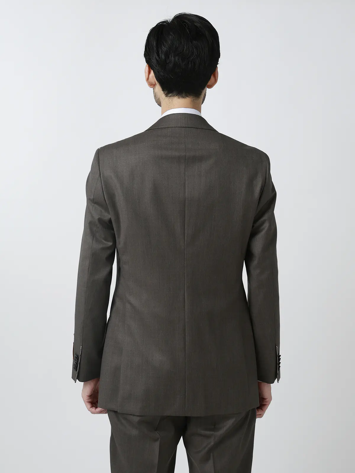 美品✨ユニバーサルランゲージ×DELFINO生地 スーツセットアップ 濃茶 XL スーツ／3つボタン／TALLIA DI DELFINO／SUPER120'sウール／無地／TR27