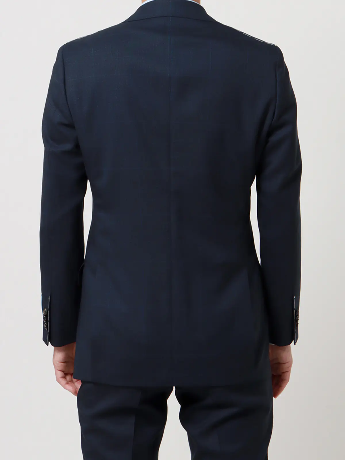 WEB限定／スーツ／3つボタン／CANONICO／SUPERSONIC／グレンチェック／TR24 ネイビー 体型（DROP):スリム　8DROP(YA体),身長:160cm