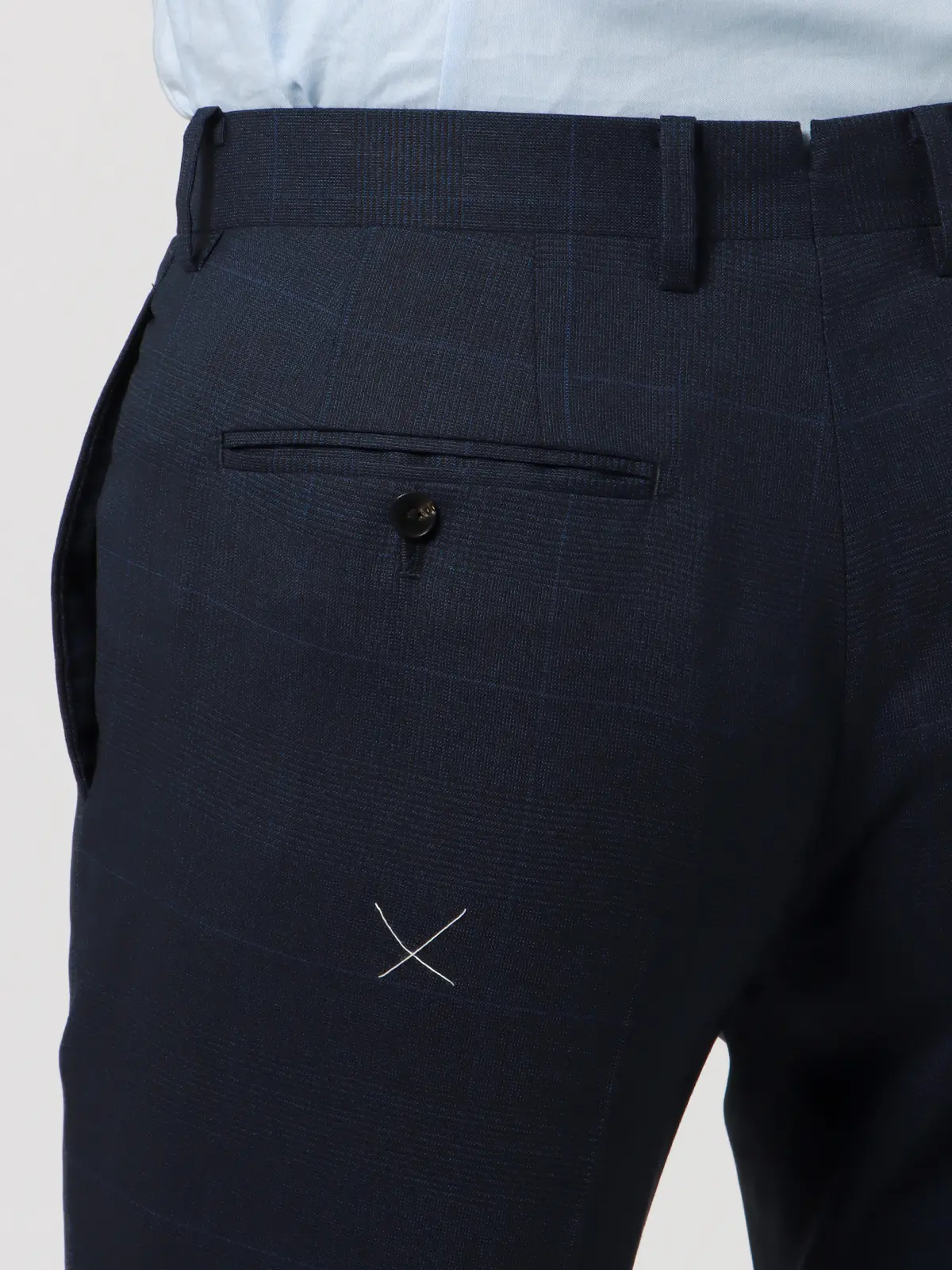 WEB限定／スーツ／3つボタン／CANONICO／SUPERSONIC／グレンチェック／TR24 ネイビー 体型（DROP):スリム　8DROP(YA体),身長:160cm