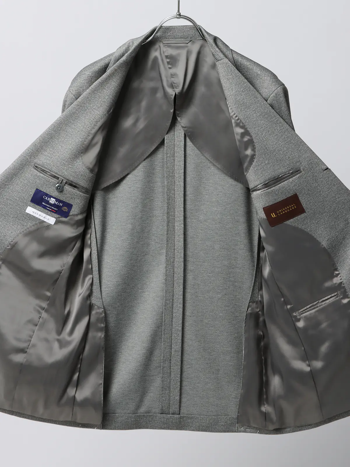 スーツ／ウォッシャブル／ストレッチ／3つボタン／Carreman／無地／TR27 グレー系 体型（DROP):スリム　8DROP(YA体),身長:160cm