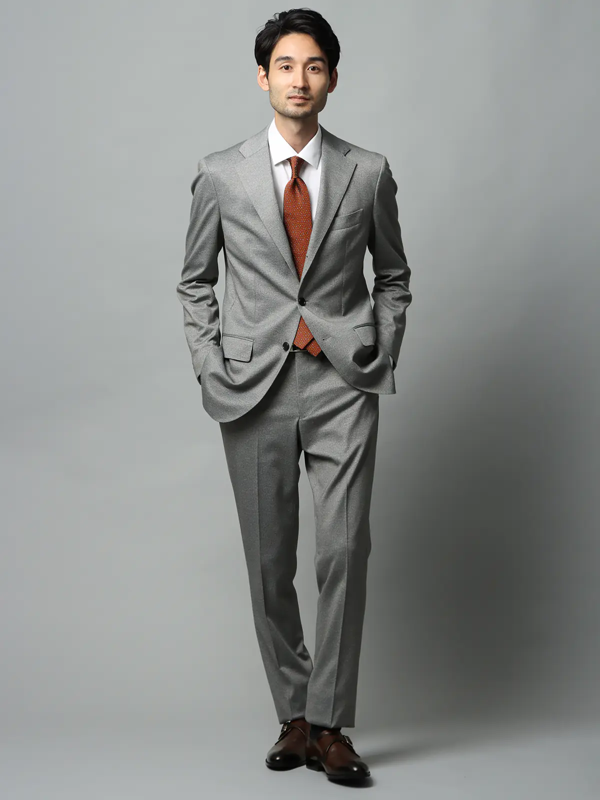 スーツ/ウォッシャブル/ストレッチ/3つボタン/Carreman/無地/TR27 グレー 体型(DROP):スリム 8DROP(YA体),身長:160cm