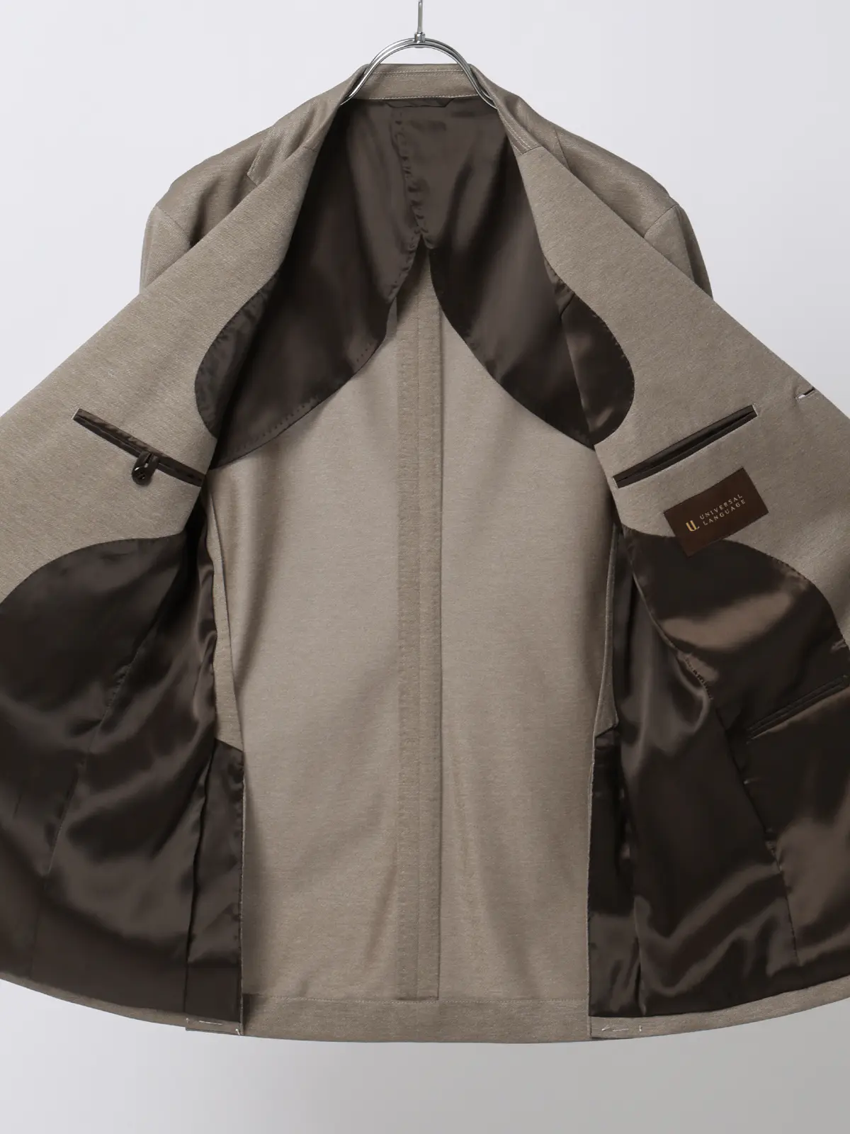 スーツ／ストレッチ／接触冷感／3つボタン／無地／TR27 ベージュ 体型（DROP):普通　6DROP(A体),身長:170cm