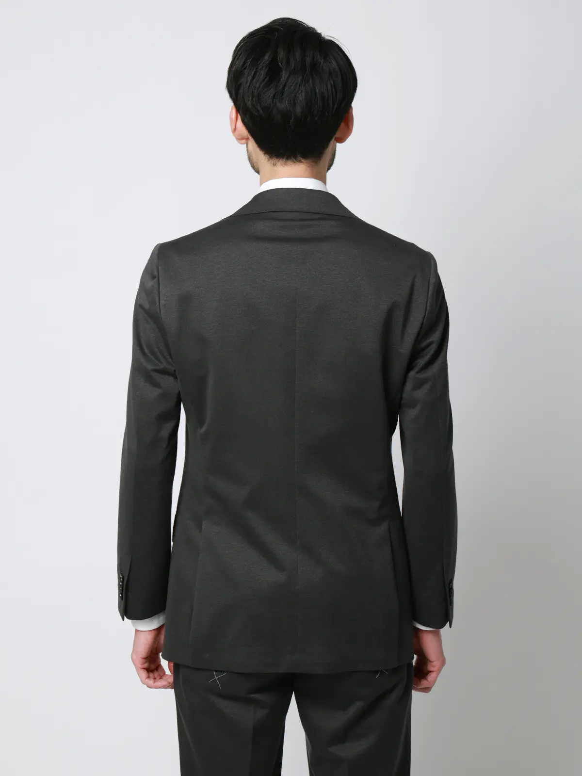 スーツ／ストレッチ／接触冷感／3つボタン／無地／TR27 グレー 体型（DROP):普通　6DROP(A体),身長:165cm