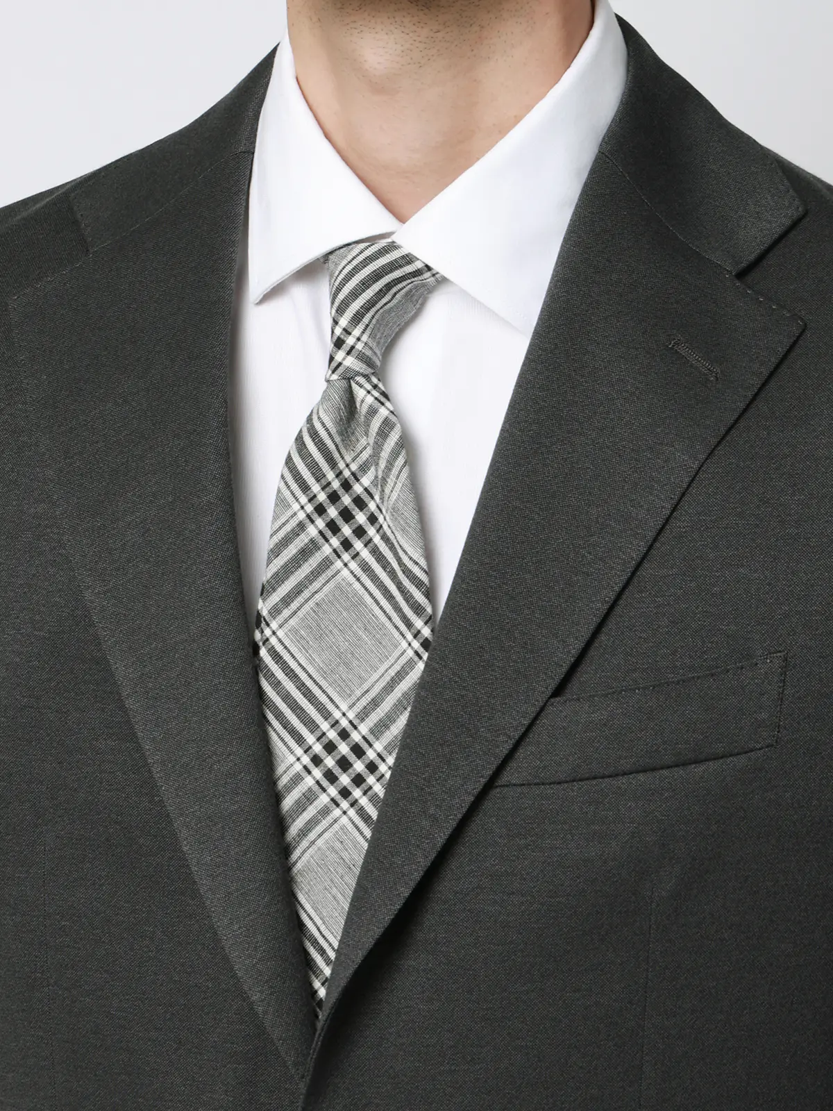 スーツ／ストレッチ／接触冷感／3つボタン／無地／TR27 グレー 体型（DROP):普通　6DROP(A体),身長:165cm