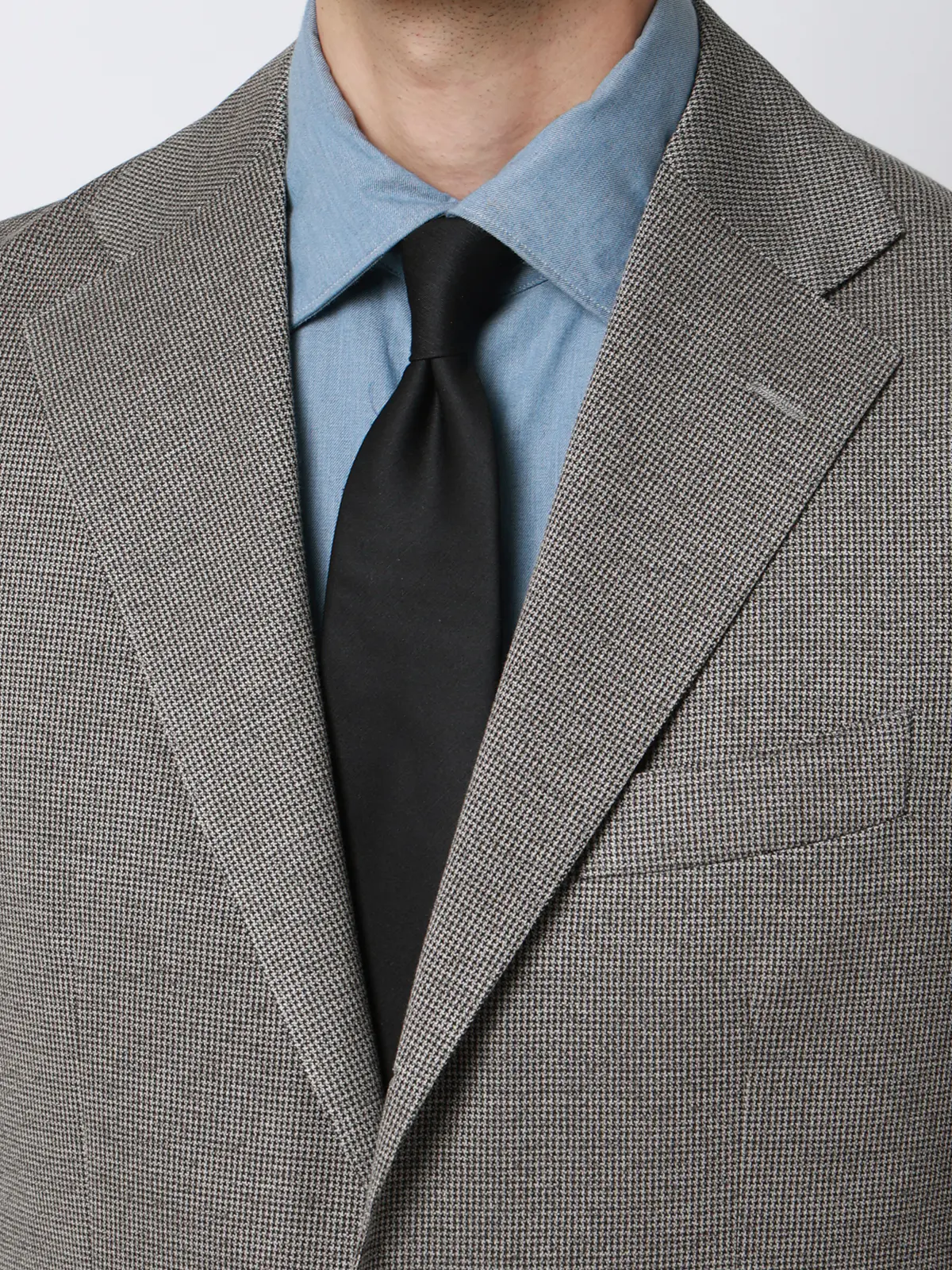 スーツ／ストレッチ／接触冷感／3つボタン／ハウンドトゥース／TR27 ライトグレー 体型（DROP):普通　6DROP(A体),身長:165cm