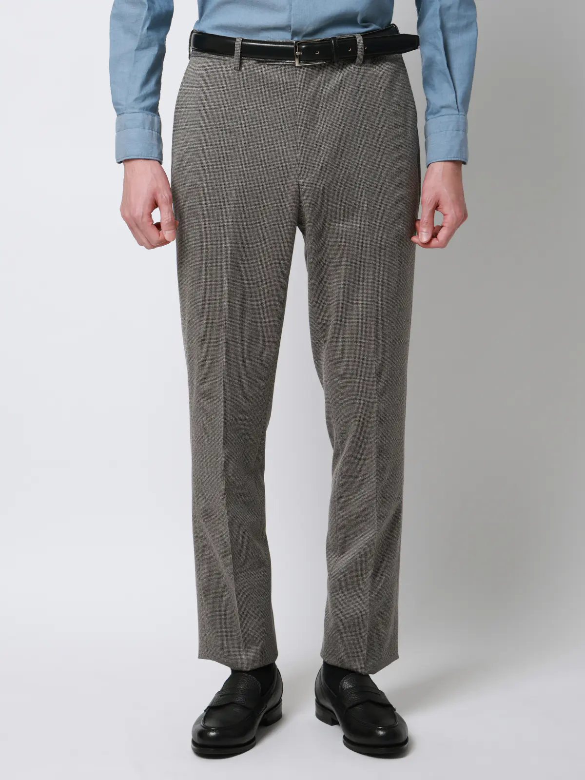 スーツ／ストレッチ／接触冷感／3つボタン／ハウンドトゥース／TR27 ライトグレー 体型（DROP):普通　6DROP(A体),身長:165cm