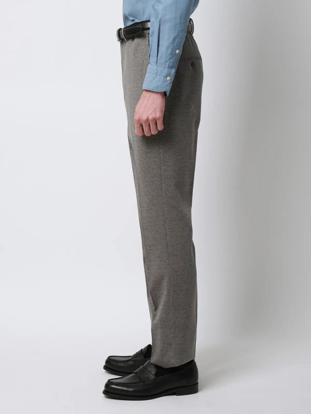 スーツ／ストレッチ／接触冷感／3つボタン／ハウンドトゥース／TR27 ライトグレー 体型（DROP):普通　6DROP(A体),身長:165cm