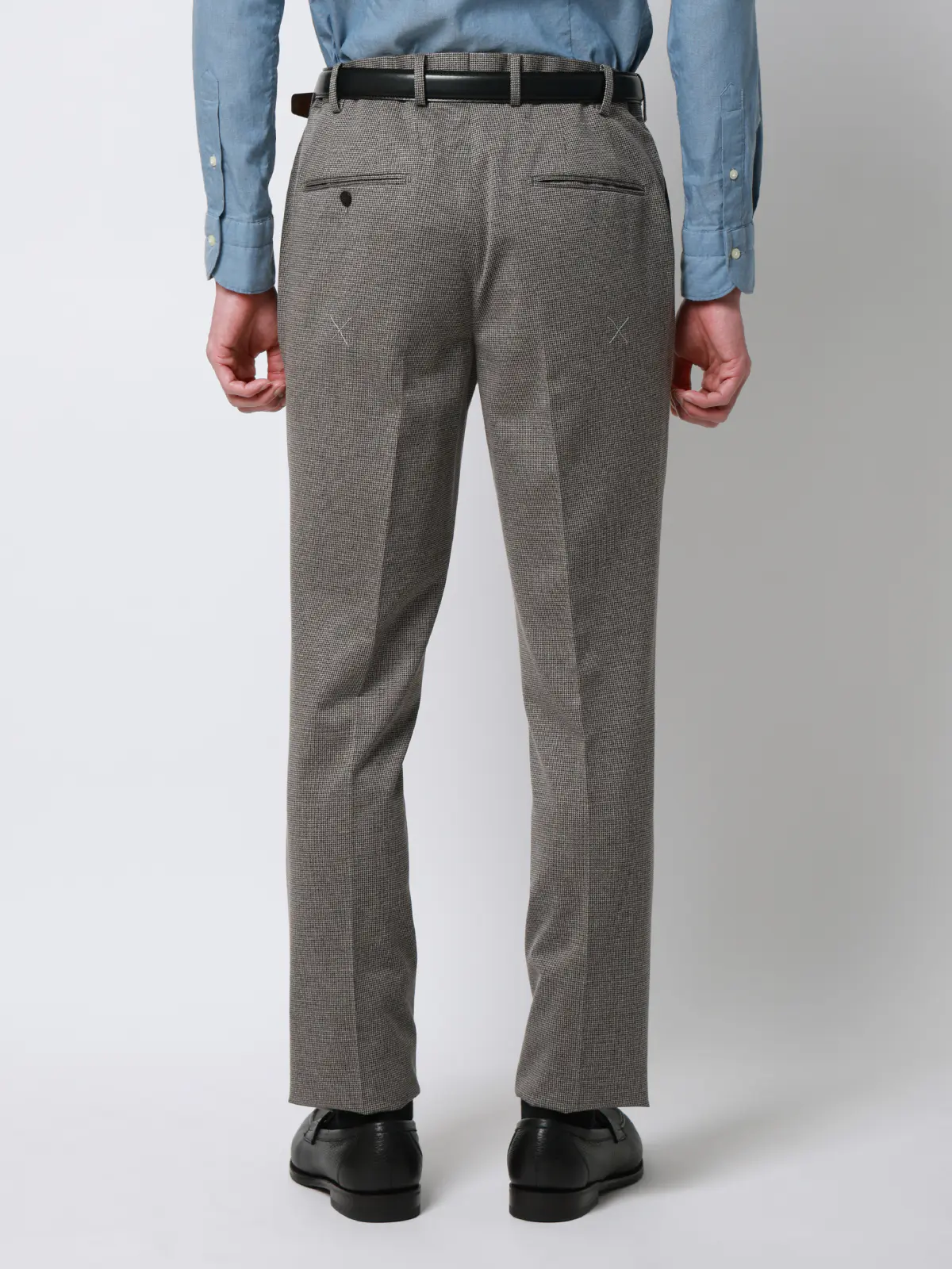 スーツ／ストレッチ／接触冷感／3つボタン／ハウンドトゥース／TR27 ライトグレー 体型（DROP):普通　6DROP(A体),身長:165cm