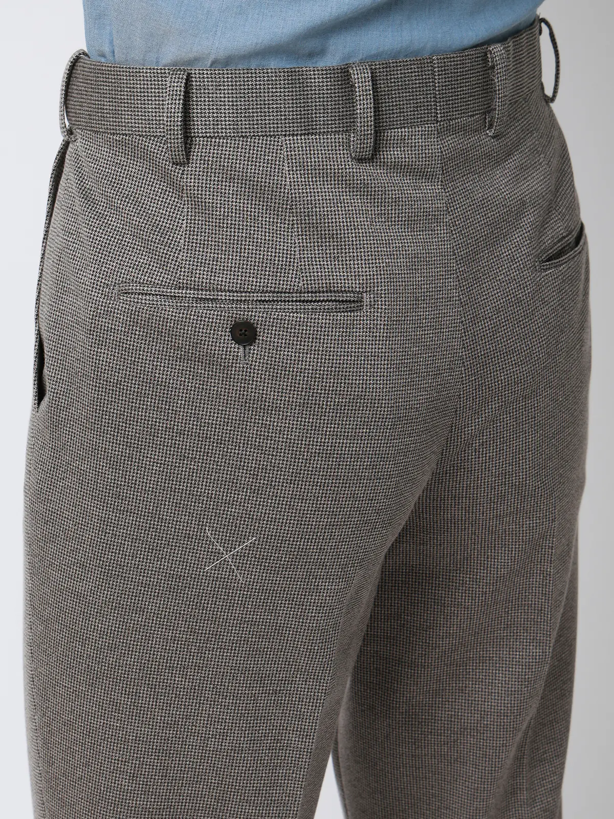 スーツ／ストレッチ／接触冷感／3つボタン／ハウンドトゥース／TR27 ライトグレー 体型（DROP):普通　6DROP(A体),身長:165cm