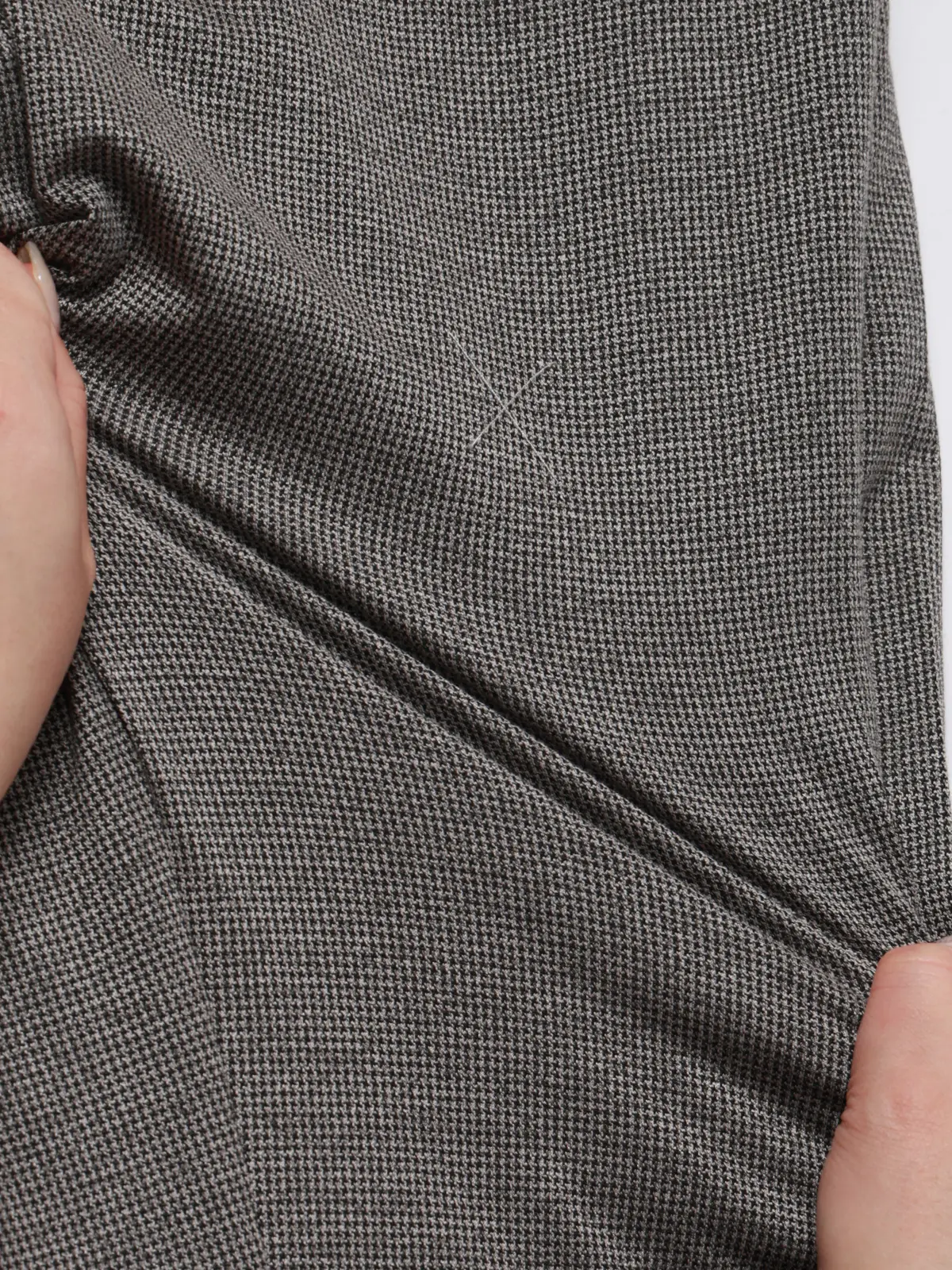 スーツ／ストレッチ／接触冷感／3つボタン／ハウンドトゥース／TR27 ライトグレー 体型（DROP):普通　6DROP(A体),身長:165cm