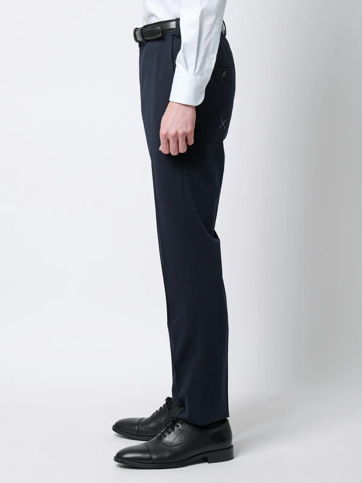 スーツ／ストレッチ／接触冷感／3つボタン／ハウンドトゥース／TR27 ネイビー 体型（DROP):普通　6DROP(A体),身長:165cm