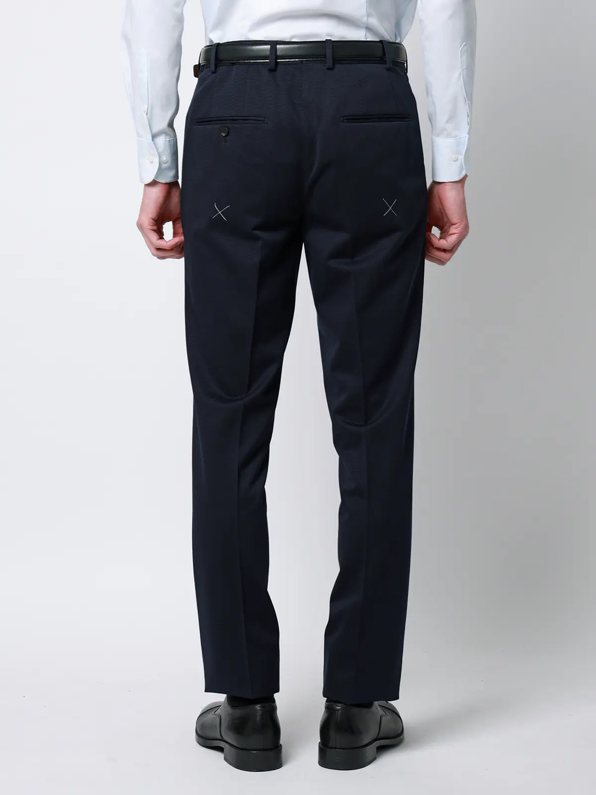 スーツ／ストレッチ／接触冷感／3つボタン／ハウンドトゥース／TR27 ネイビー 体型（DROP):普通　6DROP(A体),身長:165cm