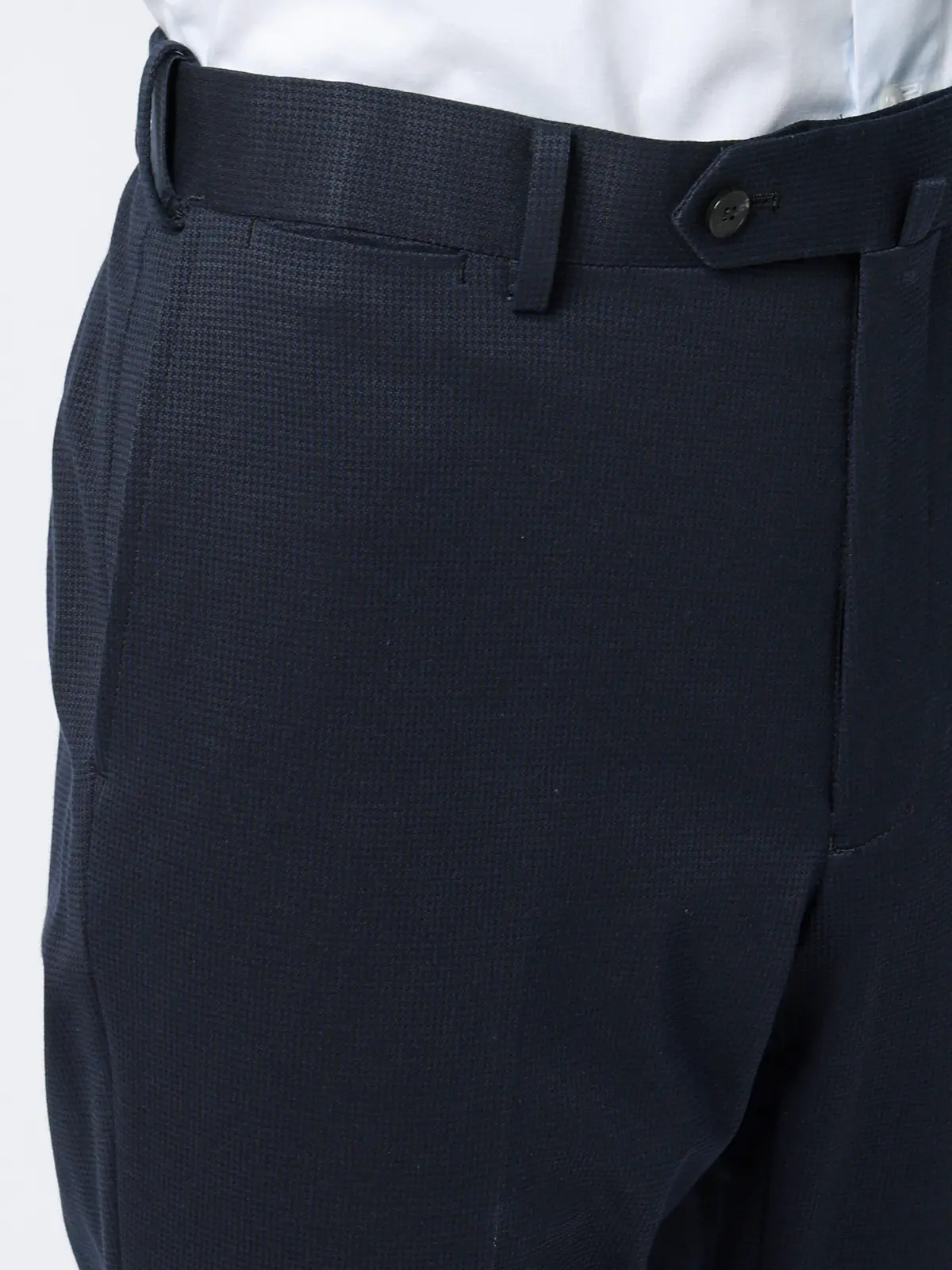 スーツ／ストレッチ／接触冷感／3つボタン／ハウンドトゥース／TR27 ネイビー 体型（DROP):普通　6DROP(A体),身長:165cm