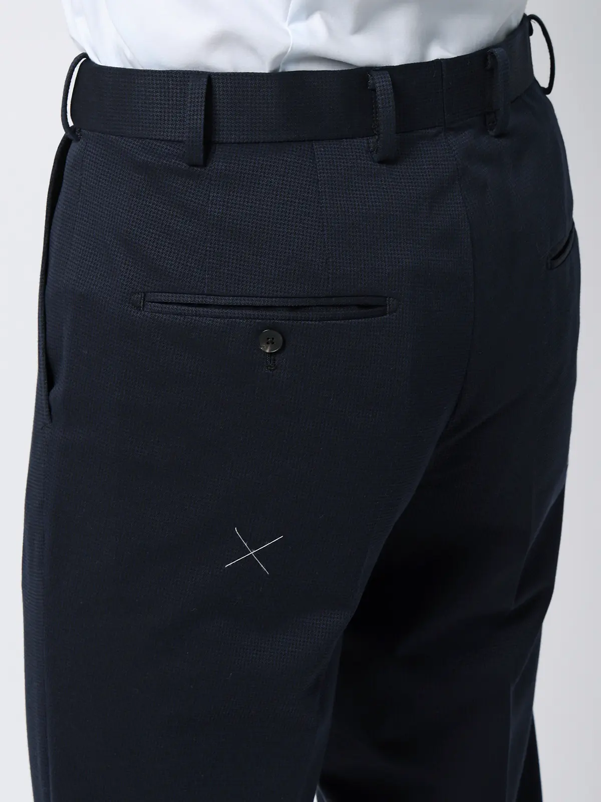 スーツ／ストレッチ／接触冷感／3つボタン／ハウンドトゥース／TR27 ネイビー 体型（DROP):普通　6DROP(A体),身長:165cm