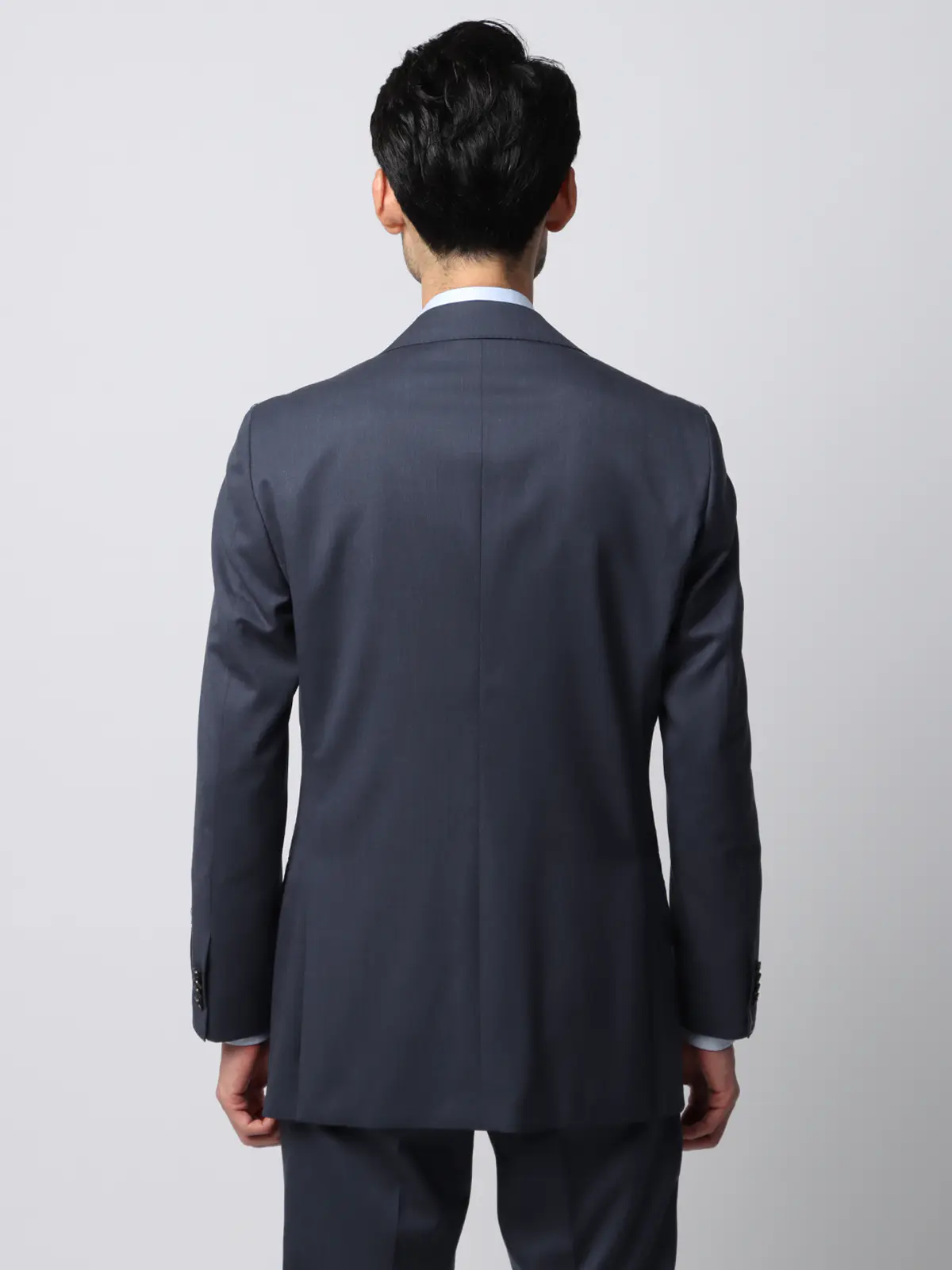 スーツ／3つボタン／SUPER100's／HAND MADE／無地／TR27 ブルー系 体型（DROP):スリム　8DROP(YA体),身長:160cm