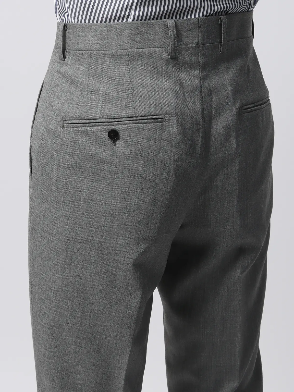 スーツ／3つボタン／SUPER100's／HAND MADE／無地／TR27 グレー系 体型（DROP):スリム　8DROP(YA体),身長:160cm