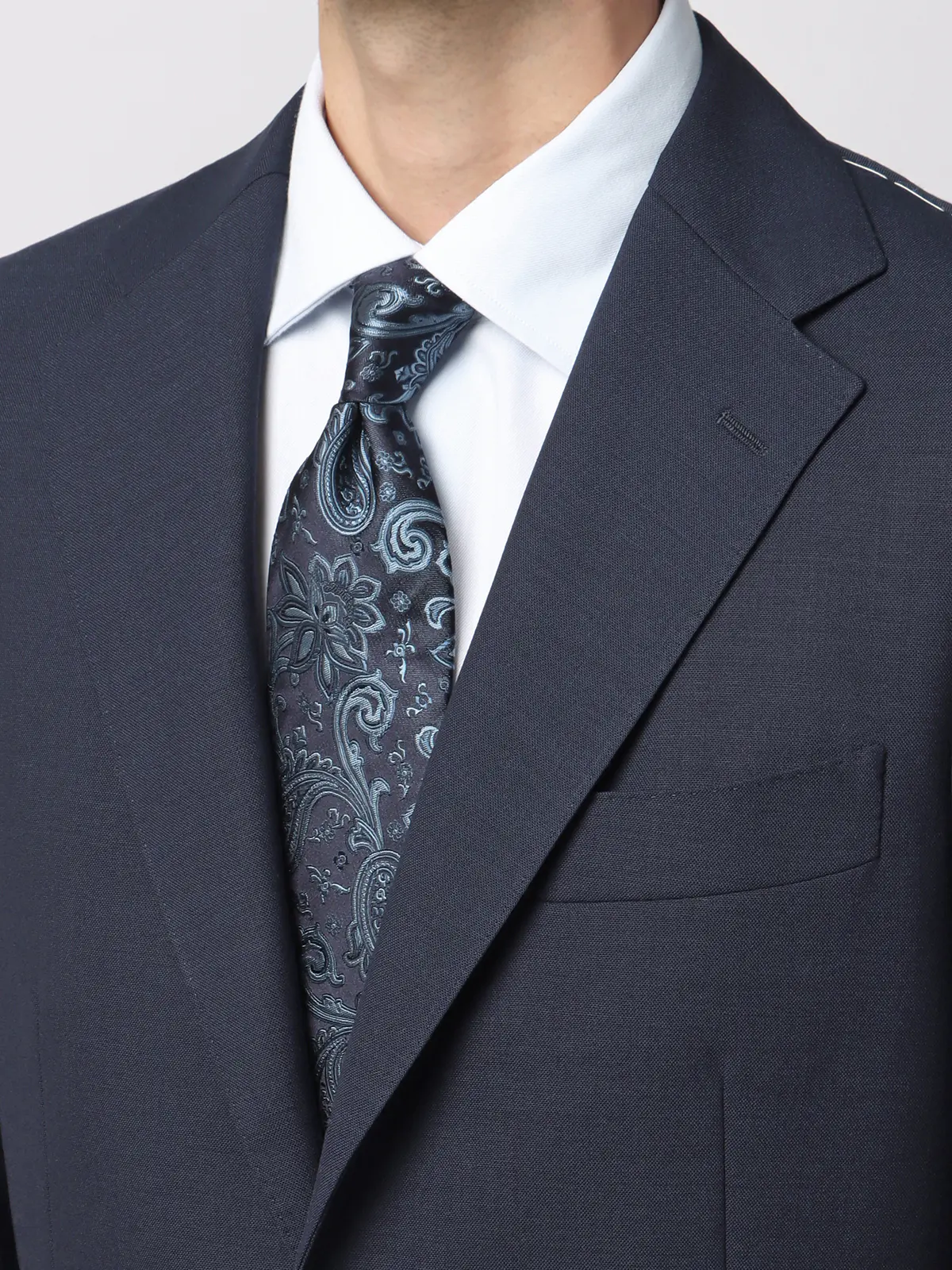 スーツ／3つボタン／FRESCO／HAND MADE／無地／TR27 ネイビー 体型（DROP):普通　6DROP(A体),身長:185cm