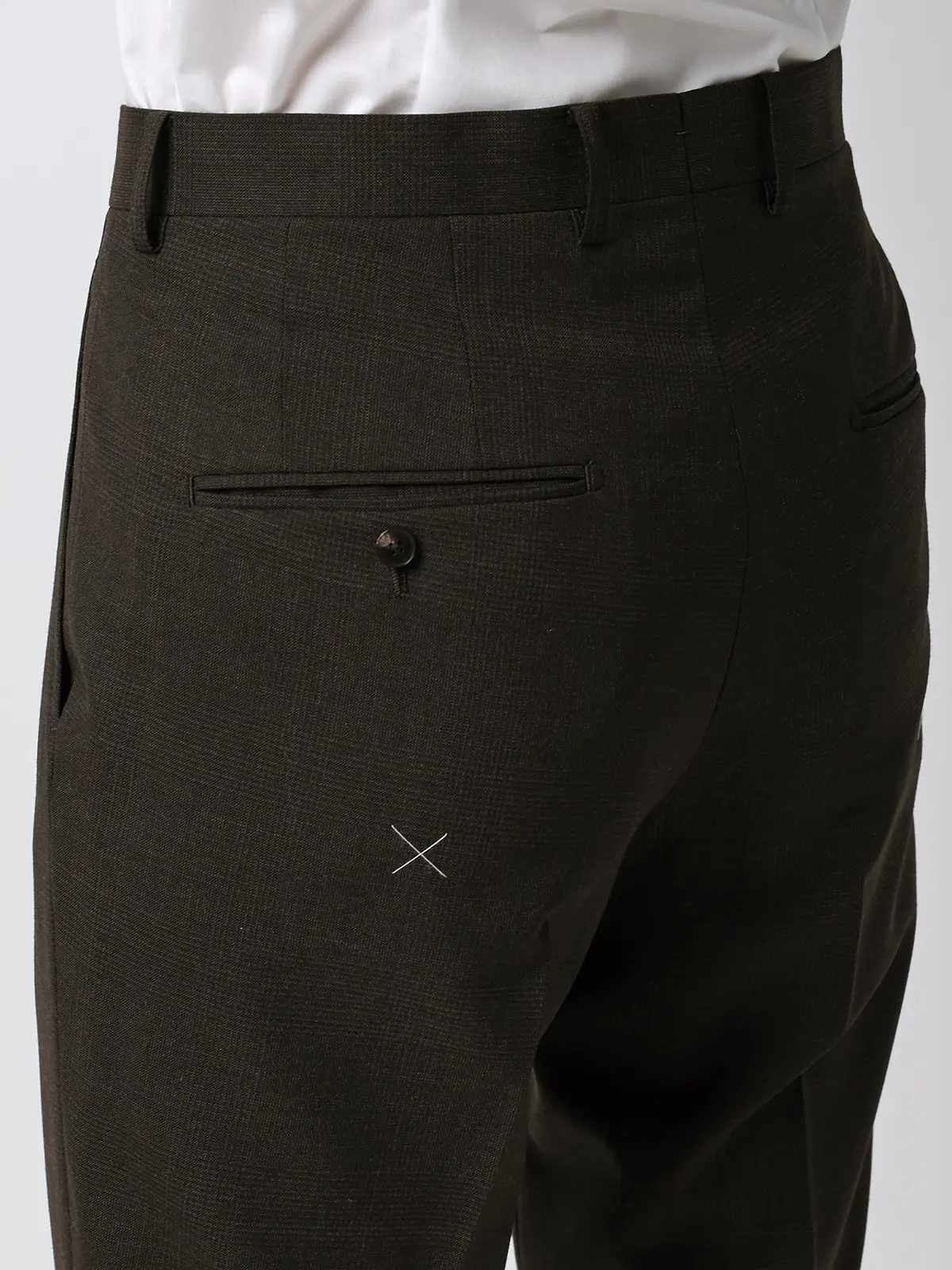 スーツ／3つボタン／FRESCO／HAND MADE／グレンチェック／TR27 ブラウン 体型（DROP):スリム　8DROP(YA体),身長:160cm