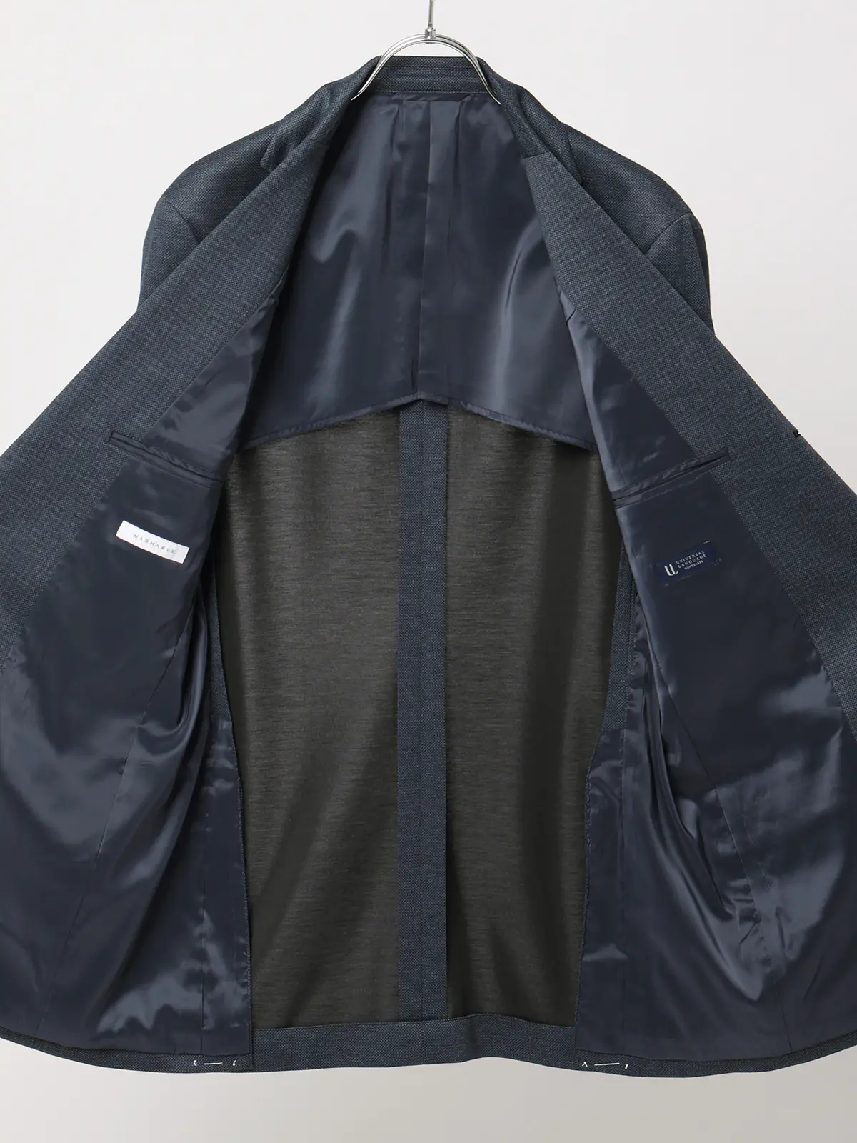 伸びるスーツ～Jersey～／ウォッシャブル／ストレッチ／3つボタン／織柄／TR27 ブルー 体型（DROP):スリム　8DROP(YA体),身長:160cm