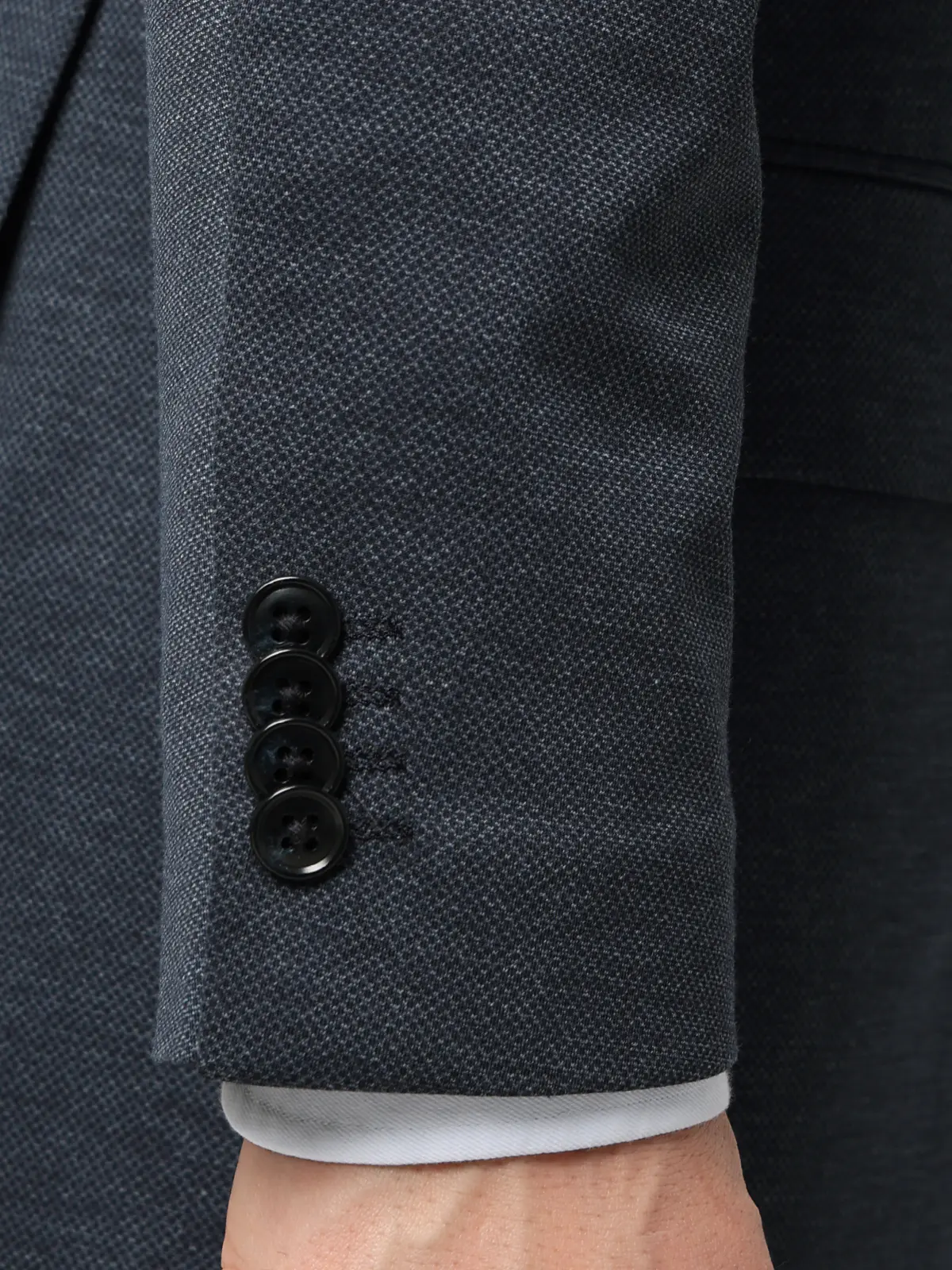 伸びるスーツ～Jersey～／ウォッシャブル／ストレッチ／3つボタン／織柄／TR27 ブルー 体型（DROP):スリム　8DROP(YA体),身長:160cm