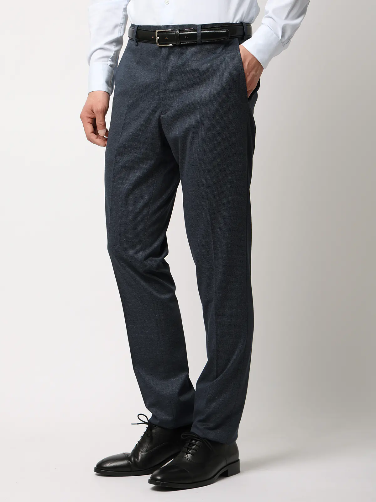 伸びるスーツ～Jersey～／ウォッシャブル／ストレッチ／3つボタン／織柄／TR27 ブルー 体型（DROP):スリム　8DROP(YA体),身長:160cm