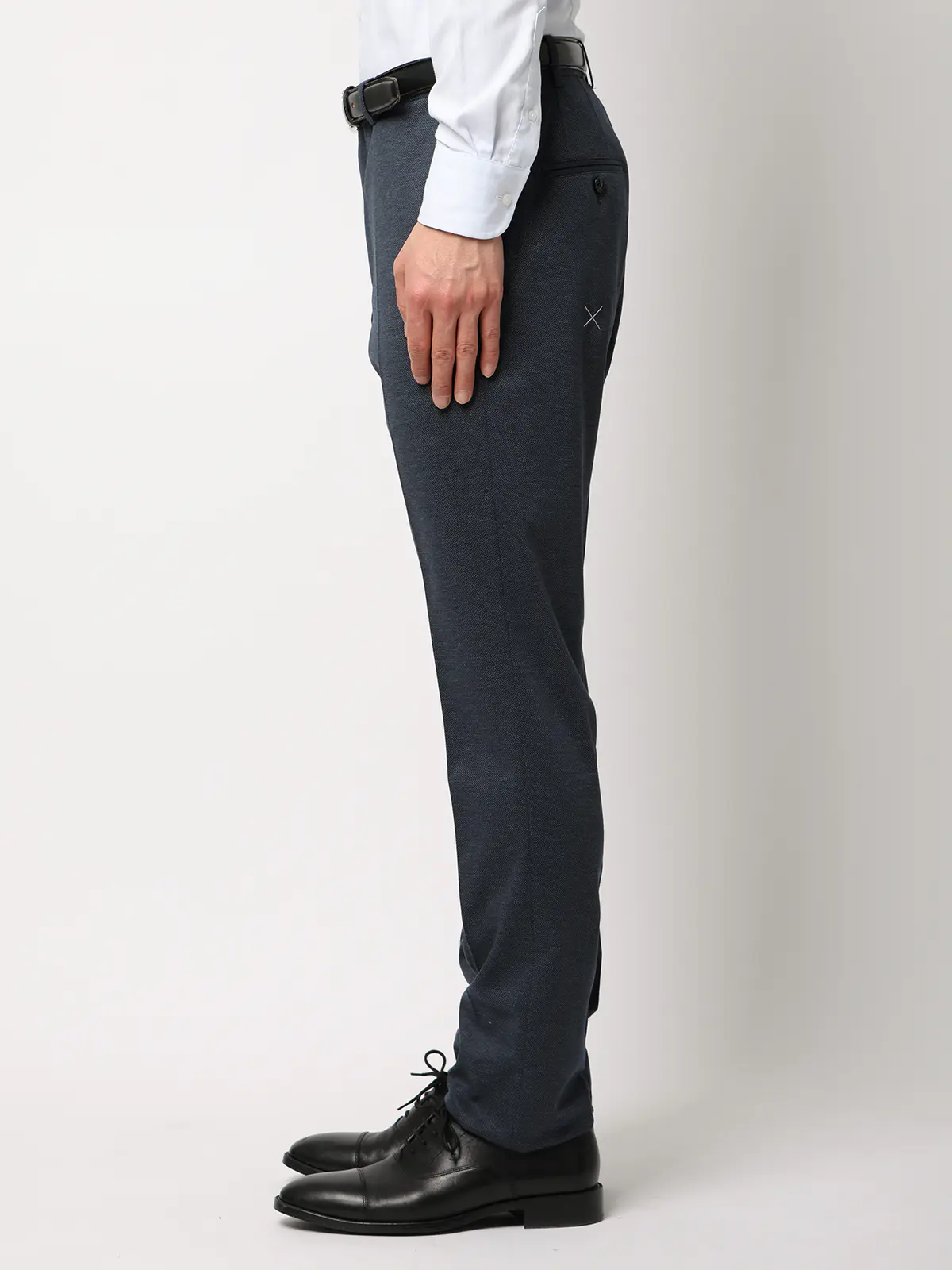 伸びるスーツ～Jersey～／ウォッシャブル／ストレッチ／3つボタン／織柄／TR27 ブルー 体型（DROP):スリム　8DROP(YA体),身長:160cm