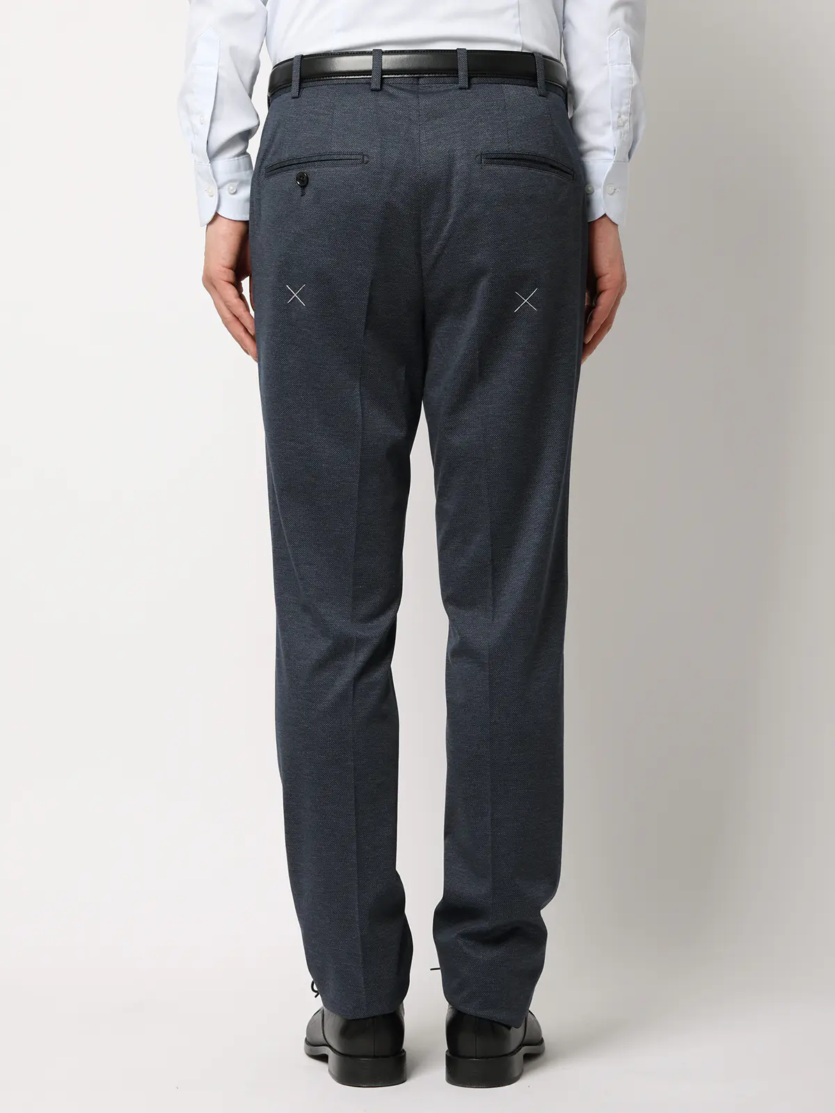 伸びるスーツ～Jersey～／ウォッシャブル／ストレッチ／3つボタン／織柄／TR27 ブルー 体型（DROP):スリム　8DROP(YA体),身長:160cm