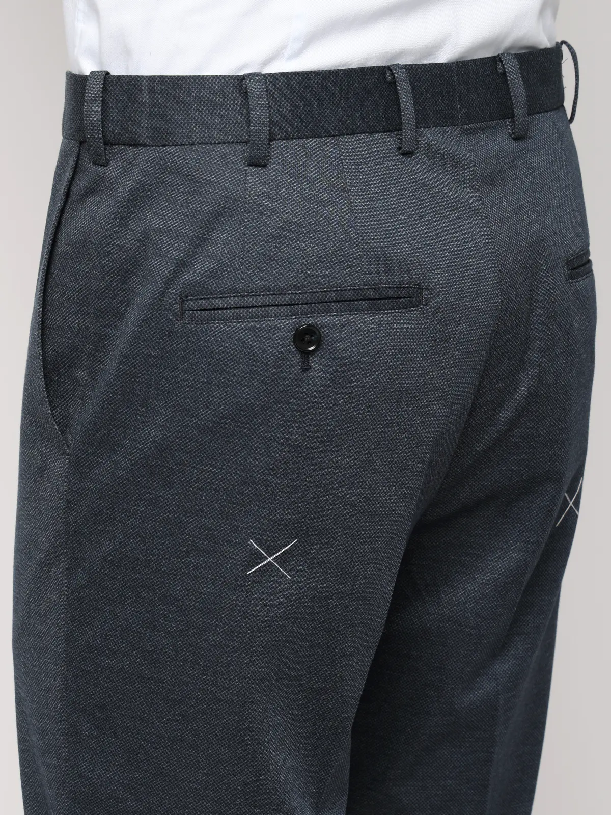 伸びるスーツ～Jersey～／ウォッシャブル／ストレッチ／3つボタン／織柄／TR27 ブルー 体型（DROP):スリム　8DROP(YA体),身長:160cm