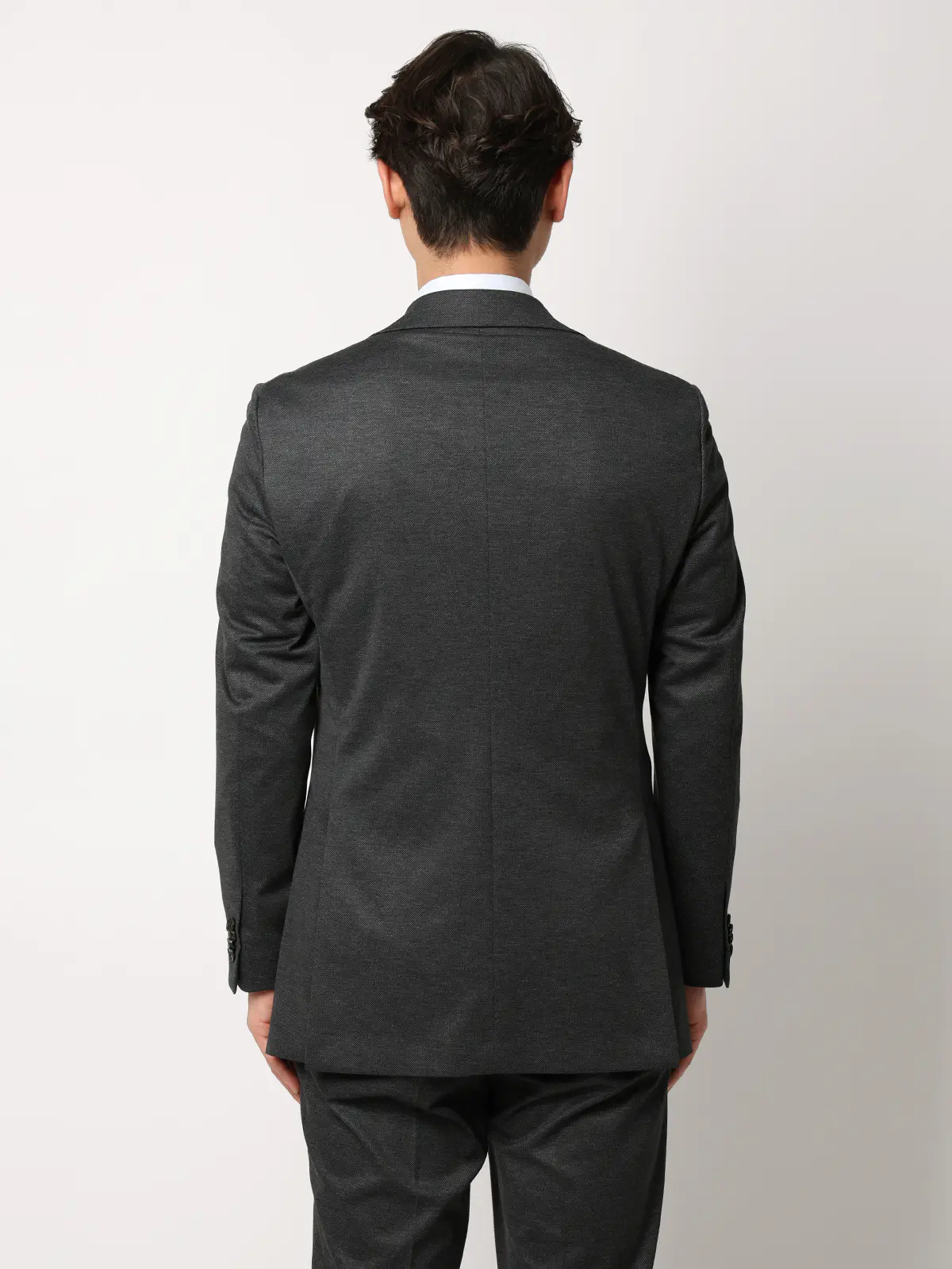 伸びるスーツ～Jersey～／ウォッシャブル／ストレッチ／3つボタン／織柄／TR27 グレー 体型（DROP):スリム　8DROP(YA体),身長:160cm