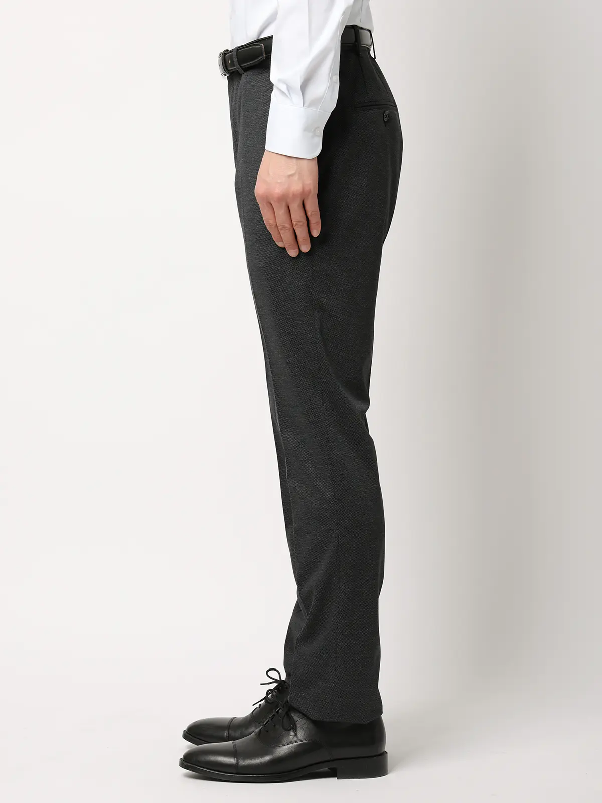 伸びるスーツ～Jersey～／ウォッシャブル／ストレッチ／3つボタン／織柄／TR27 グレー 体型（DROP):スリム　8DROP(YA体),身長:160cm