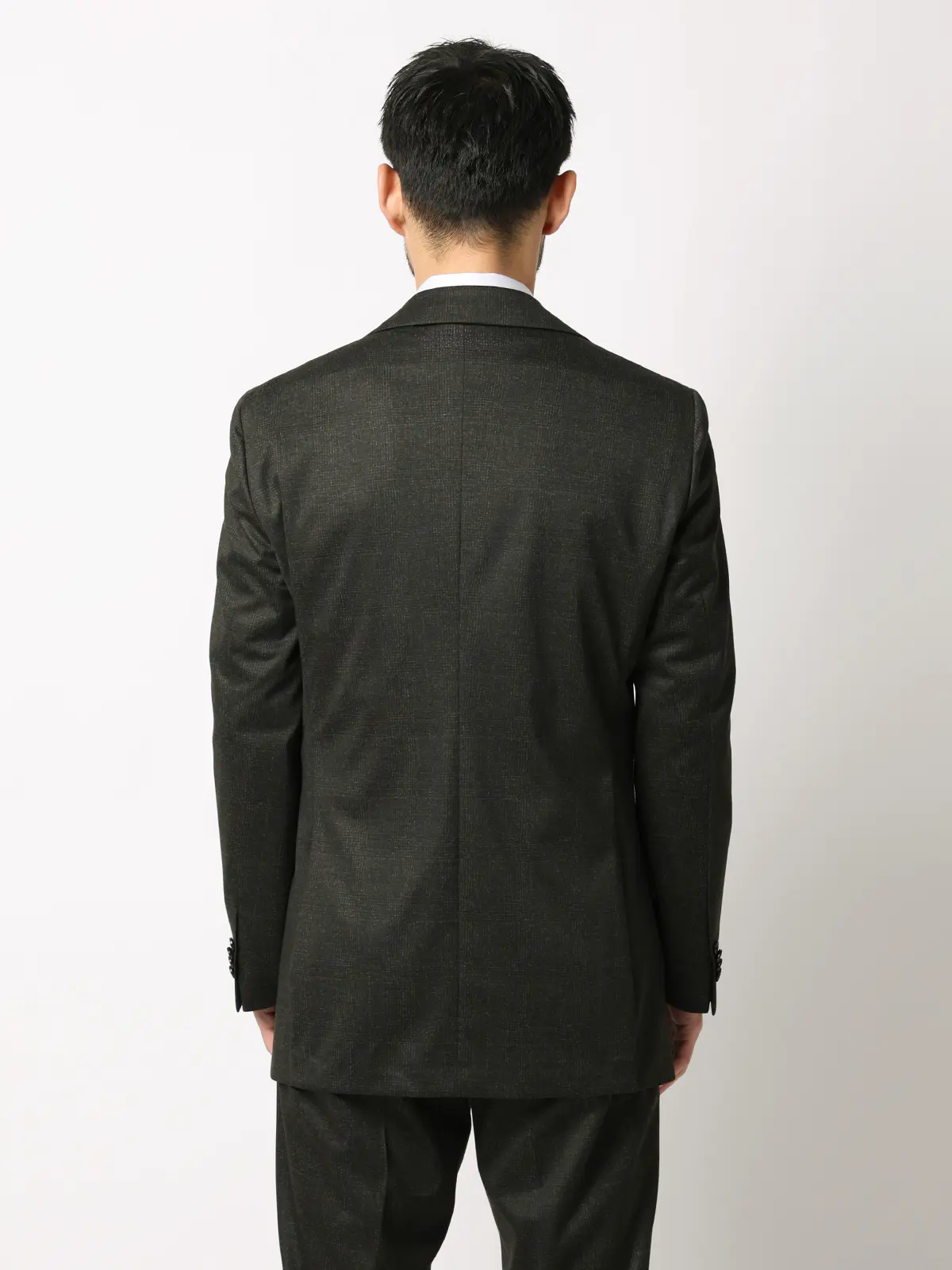 伸びるスーツ～Jersey～／ウォッシャブル／ストレッチ／3つボタン／グレンチェック／TR27 ブラウン 体型（DROP):スリム　8DROP(YA体),身長:165cm