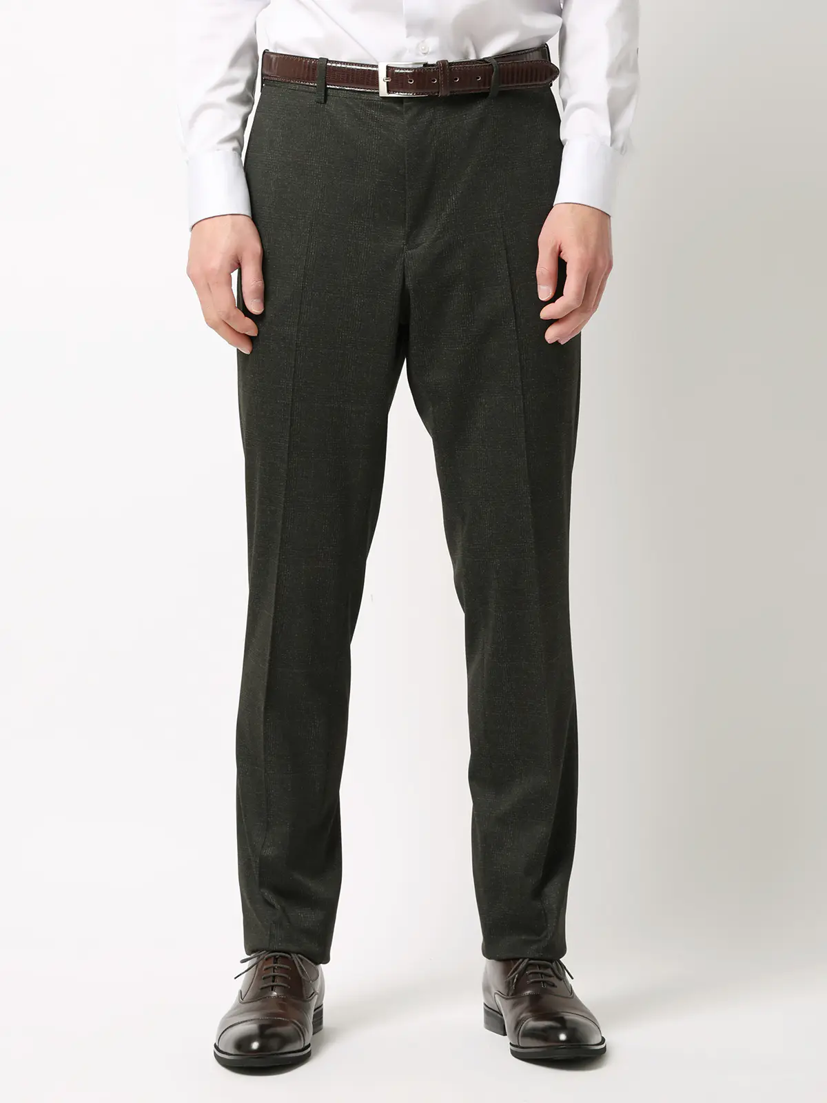 伸びるスーツ～Jersey～／ウォッシャブル／ストレッチ／3つボタン／グレンチェック／TR27 ブラウン 体型（DROP):スリム　8DROP(YA体),身長:165cm