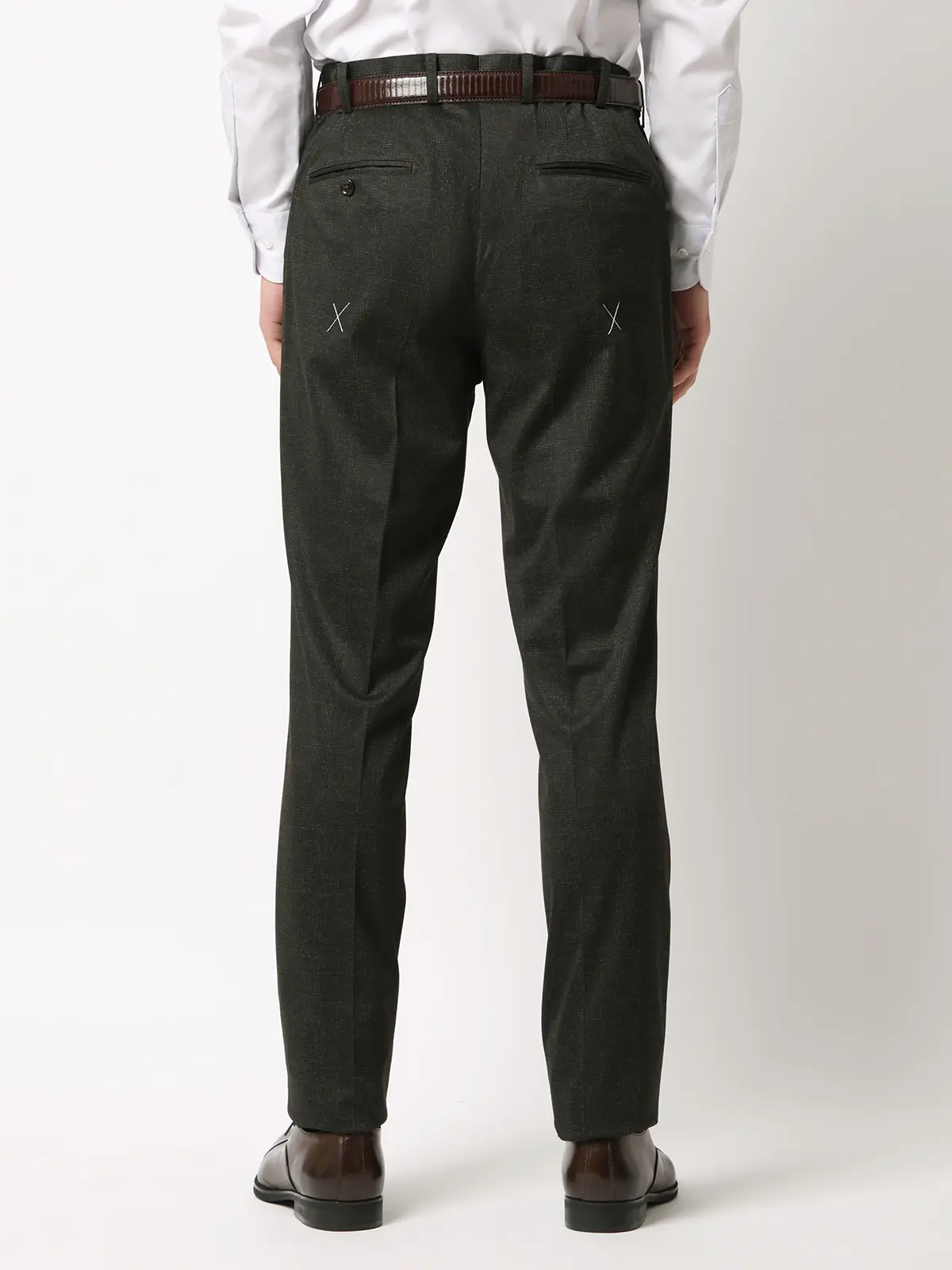 伸びるスーツ～Jersey～／ウォッシャブル／ストレッチ／3つボタン／グレンチェック／TR27 ブラウン 体型（DROP):スリム　8DROP(YA体),身長:165cm