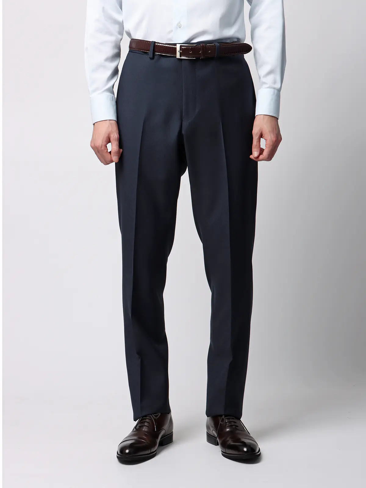 スーツ／スリーピース／3つボタン／尾州／無地／TR27 ブルー 体型（DROP):スリム　8DROP(YA体),身長:160cm