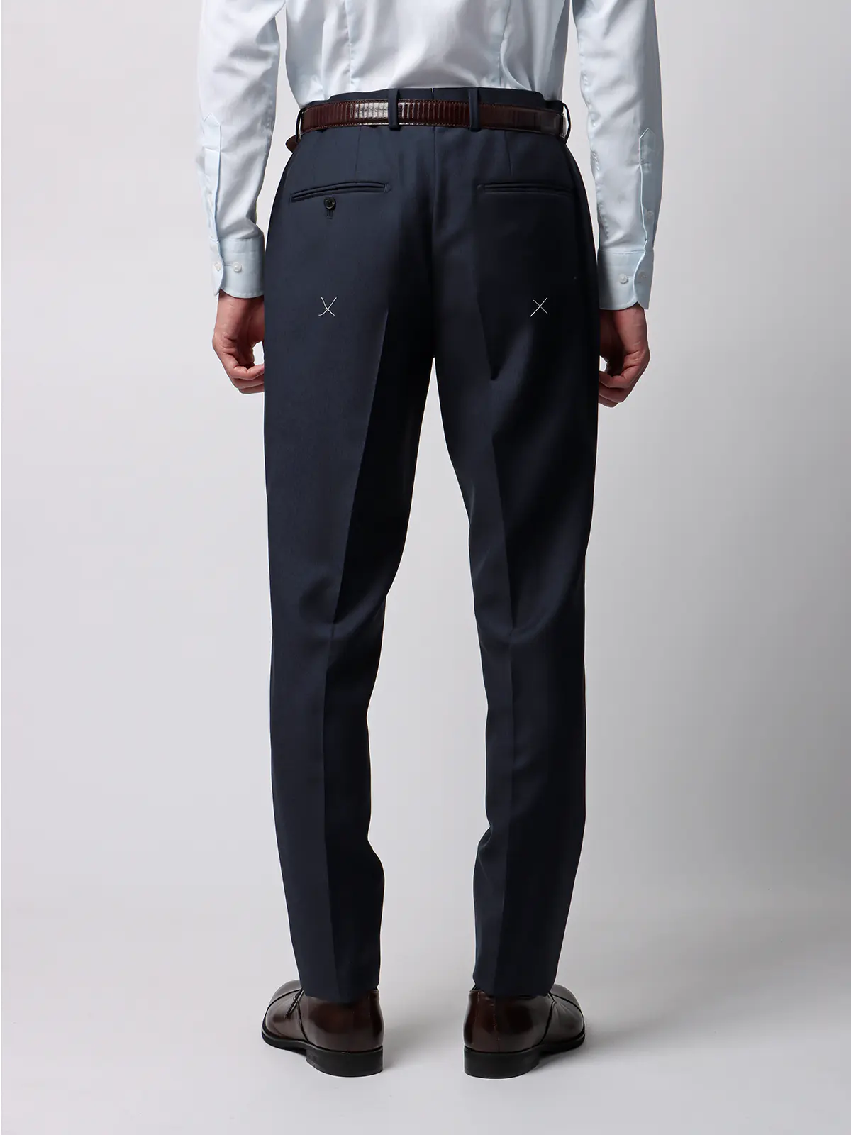 スーツ／スリーピース／3つボタン／尾州／無地／TR27 ブルー 体型（DROP):スリム　8DROP(YA体),身長:160cm