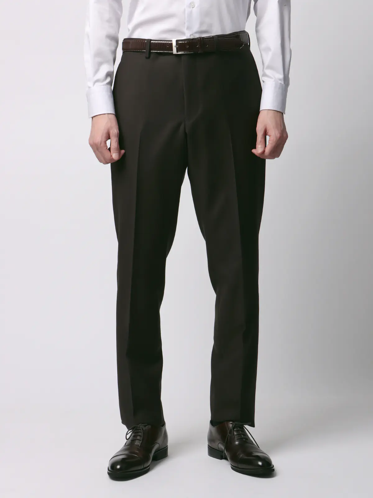 スーツ/スリーピース/3つボタン/尾州/無地/TR27 ブラウン 体型(DROP):スリム 8DROP(YA体),身長:165cm