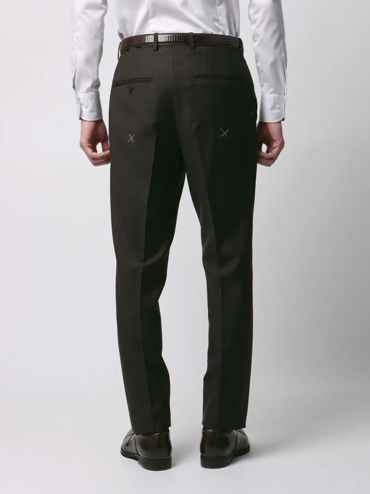 スーツ/スリーピース/3つボタン/尾州/無地/TR27 ブラウン 体型(DROP):スリム 8DROP(YA体),身長:165cm