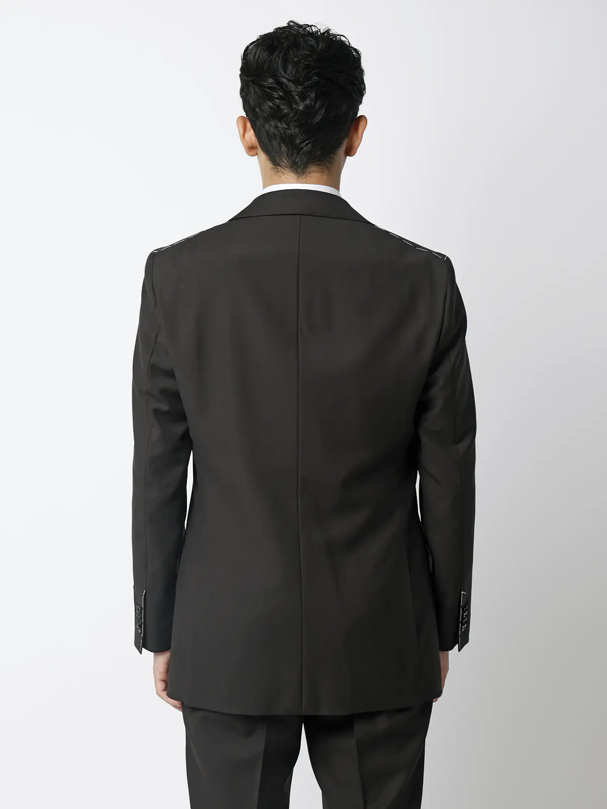 スーツ/スリーピース/3つボタン/尾州/無地/TR27 ブラウン 体型(DROP):スリム 8DROP(YA体),身長:160cm