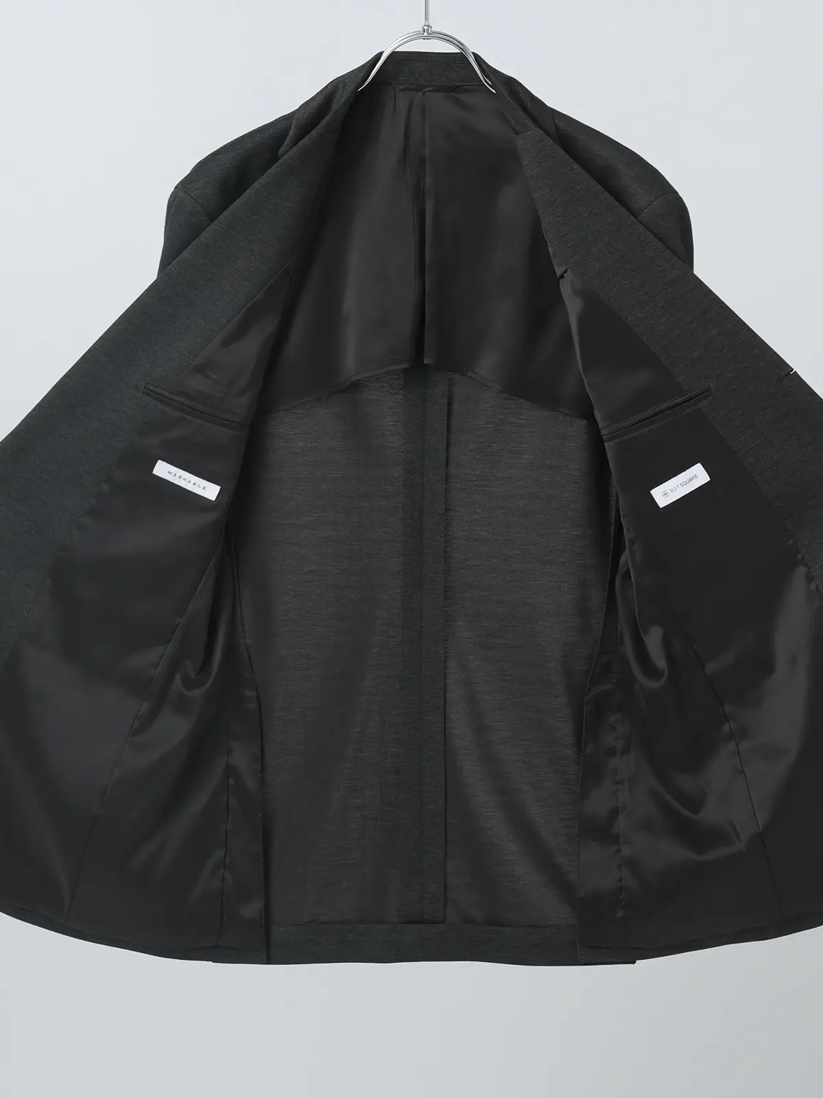 いつどこスリーピーススーツ/伸びるスーツ~Jersey~/ウォッシャブル/3つボタン/TR27 グリーン 体型(DROP):スリム 8DROP(YA体),身長:165cm