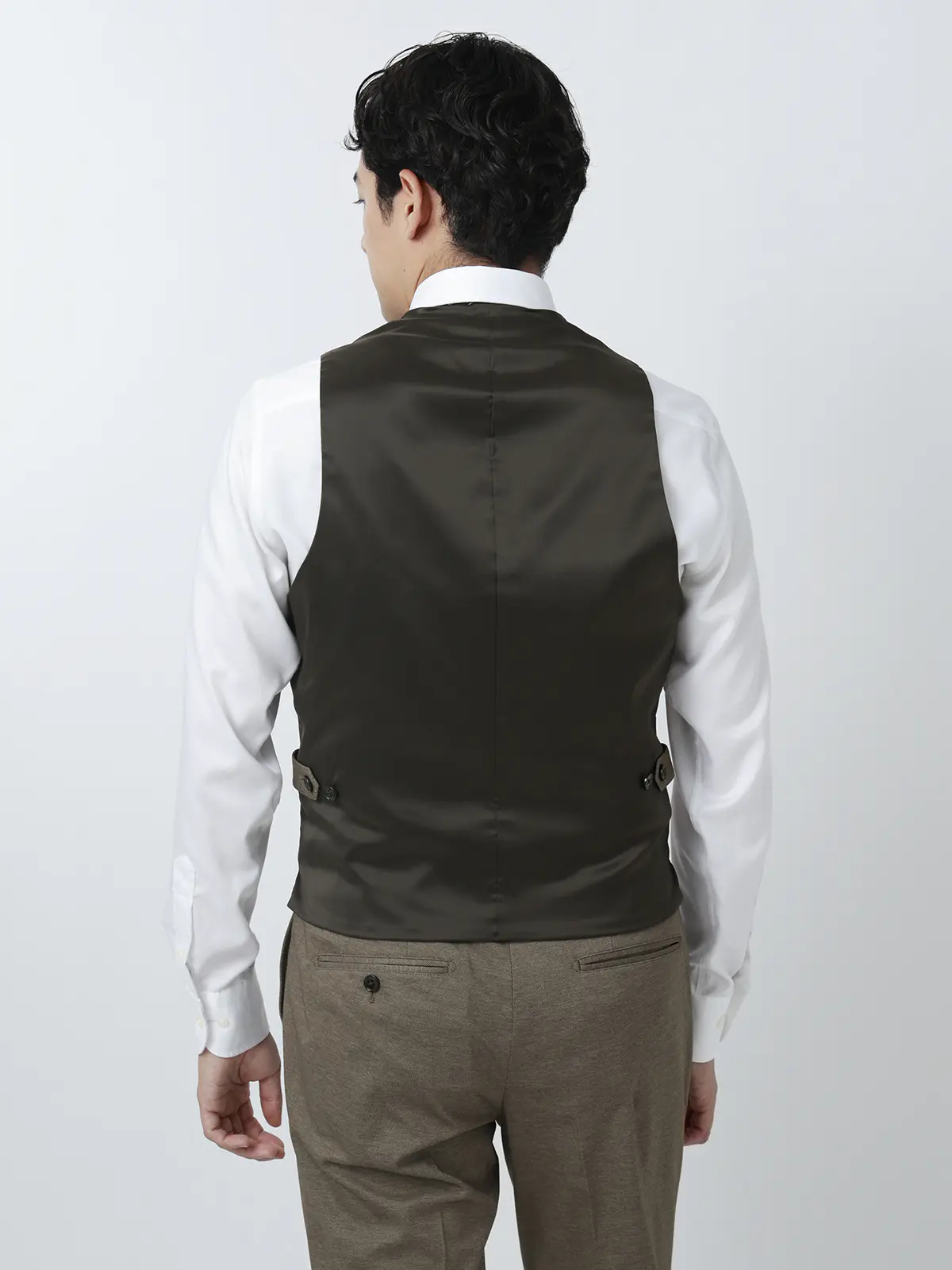 いつどこスリーピーススーツ/伸びるスーツ~Jersey~/ウォッシャブル/3つボタン/TR27 ベージュ 体型(DROP):がっしり 2DROP(BE体),身長:185cm