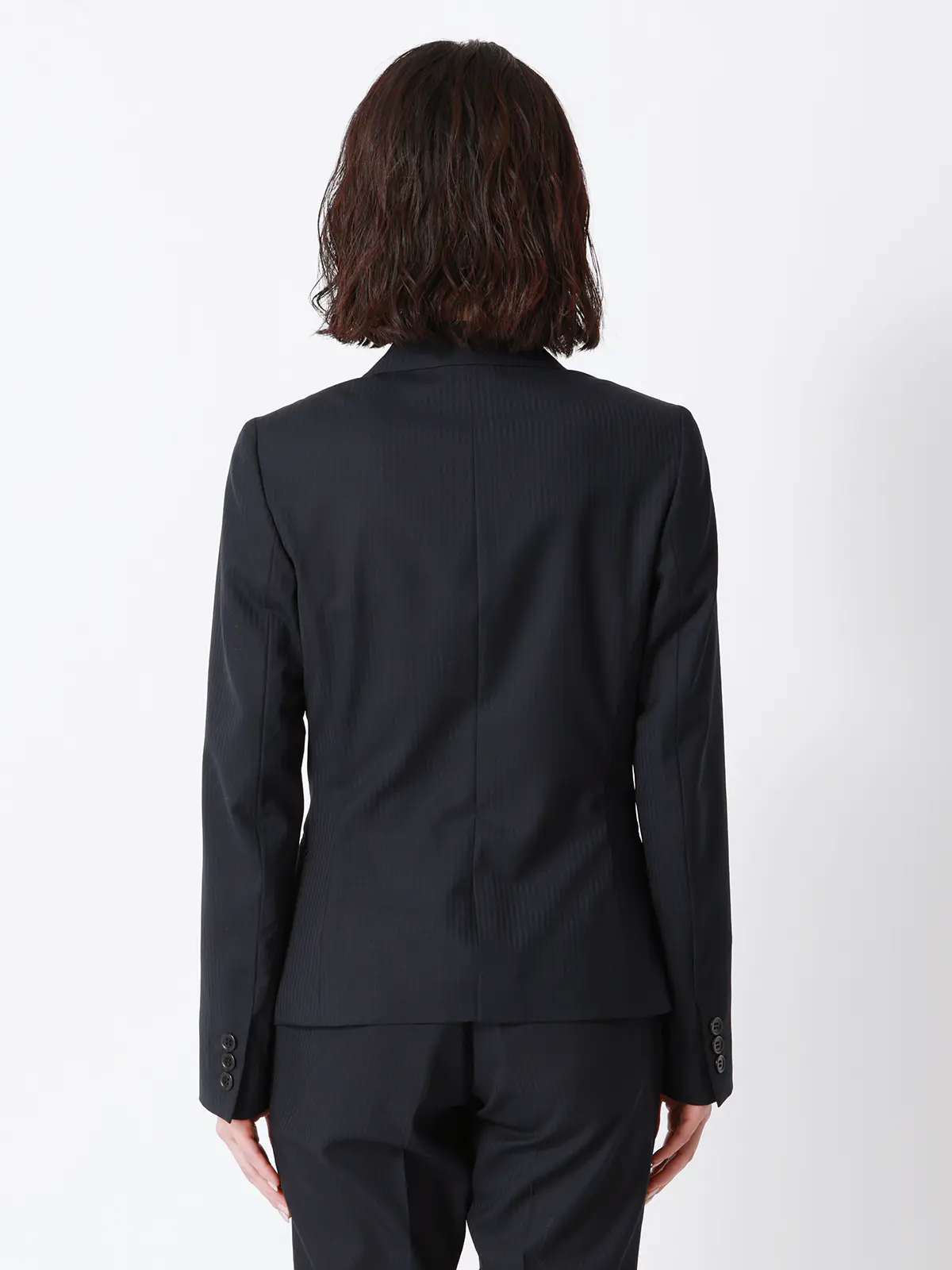 ジャケット／ウォッシャブル／ストレッチ／ウールブレンド／シャドーストライプ ネイビー 34(5号）