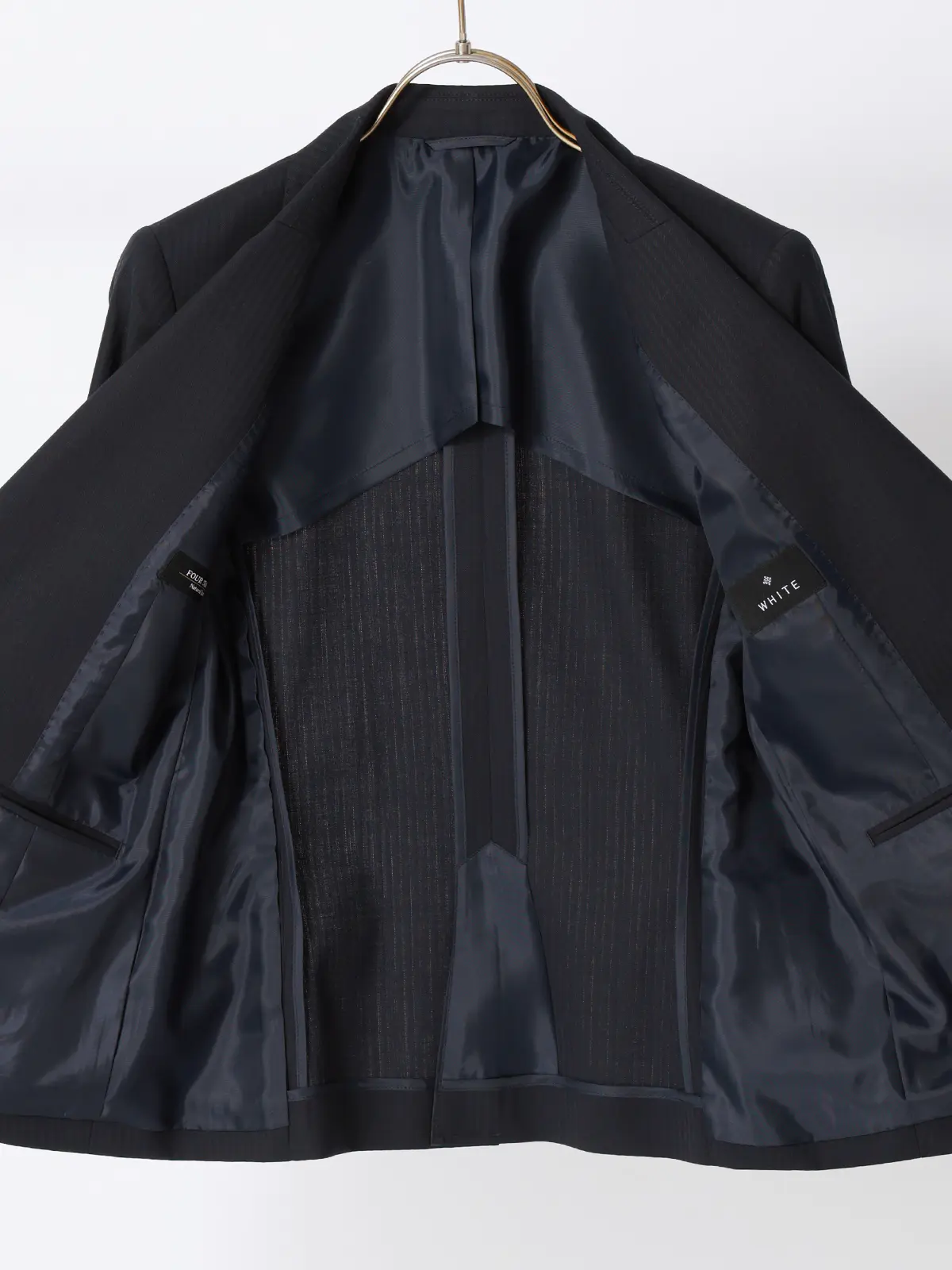 ジャケット／ウォッシャブル／ストレッチ／ウールブレンド／シャドーストライプ ネイビー 34(5号）